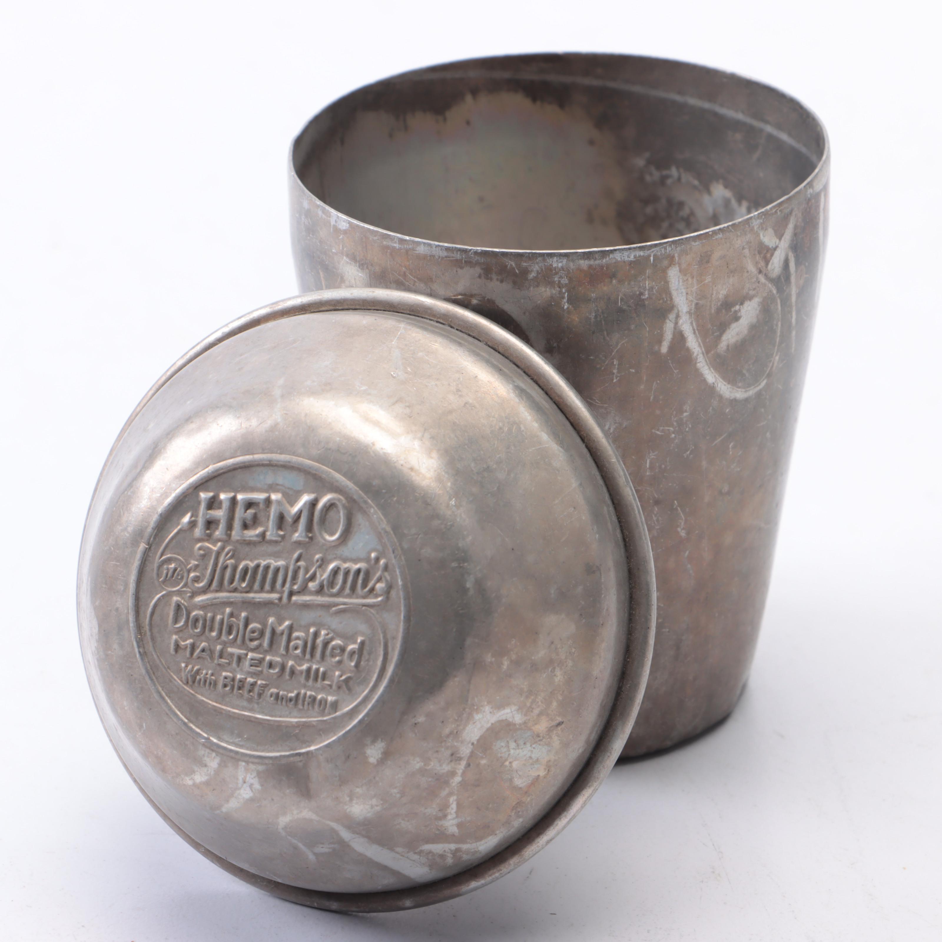 Galvanized Milk Can with Sucher's Victory Brand Pure Lard Bucket and Shaker