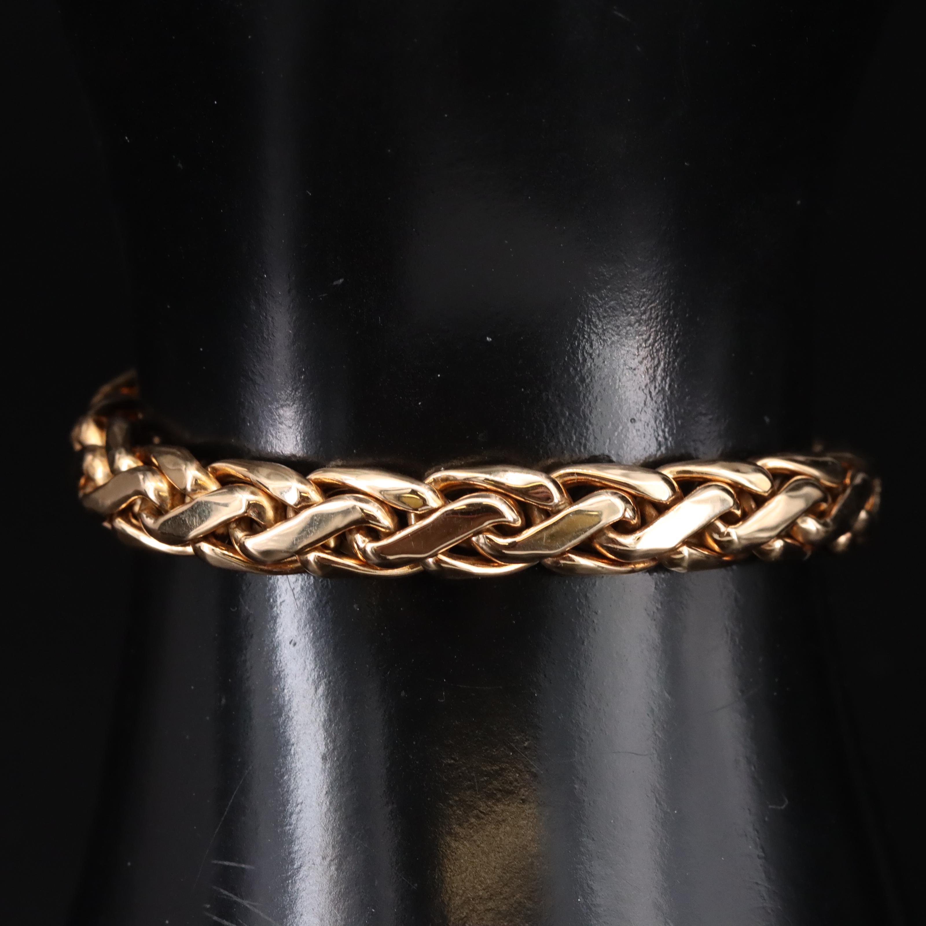 14K Wheat Chain Bracelet