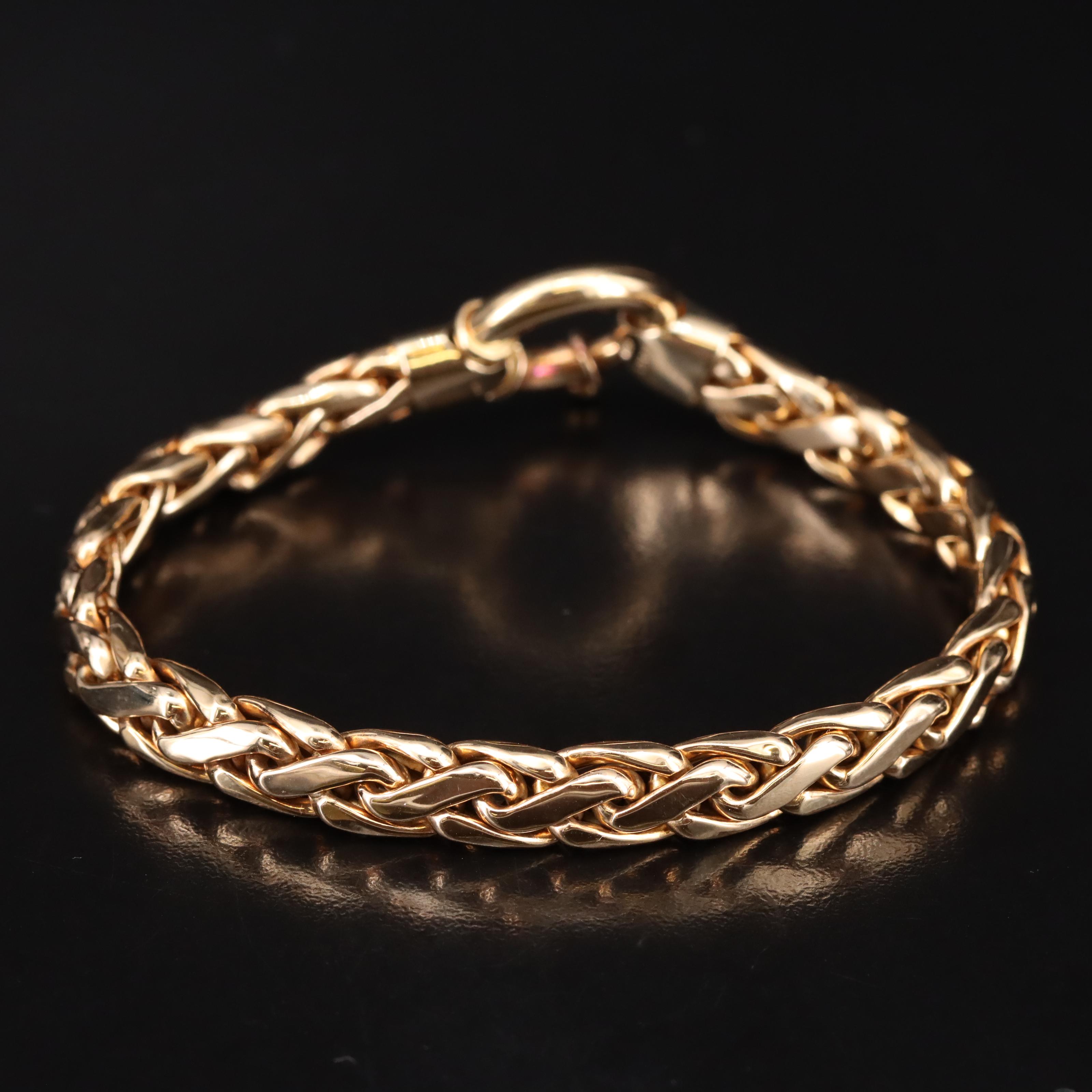 14K Wheat Chain Bracelet