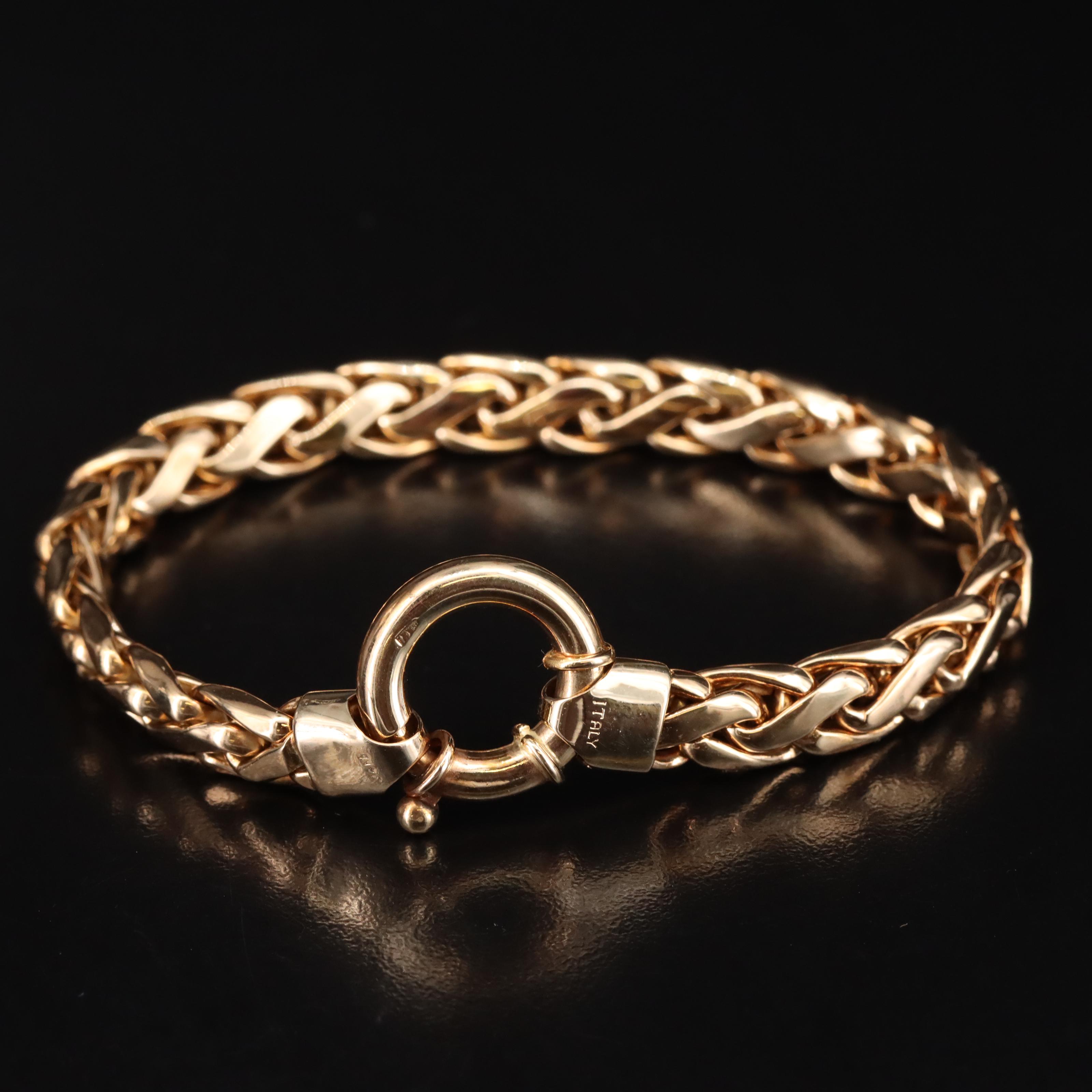14K Wheat Chain Bracelet