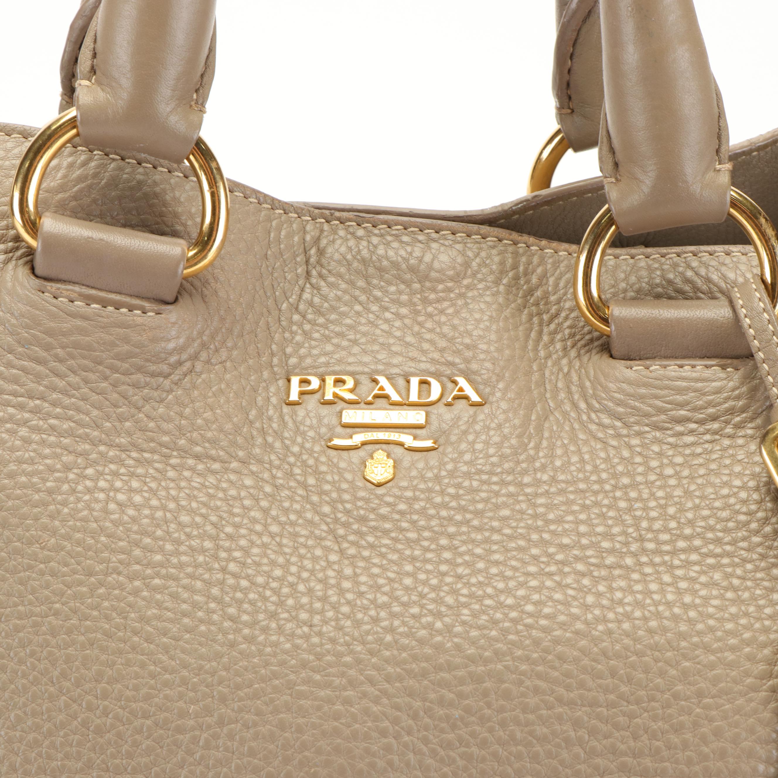Prada Tote in Grey Vitello Daino Leather
