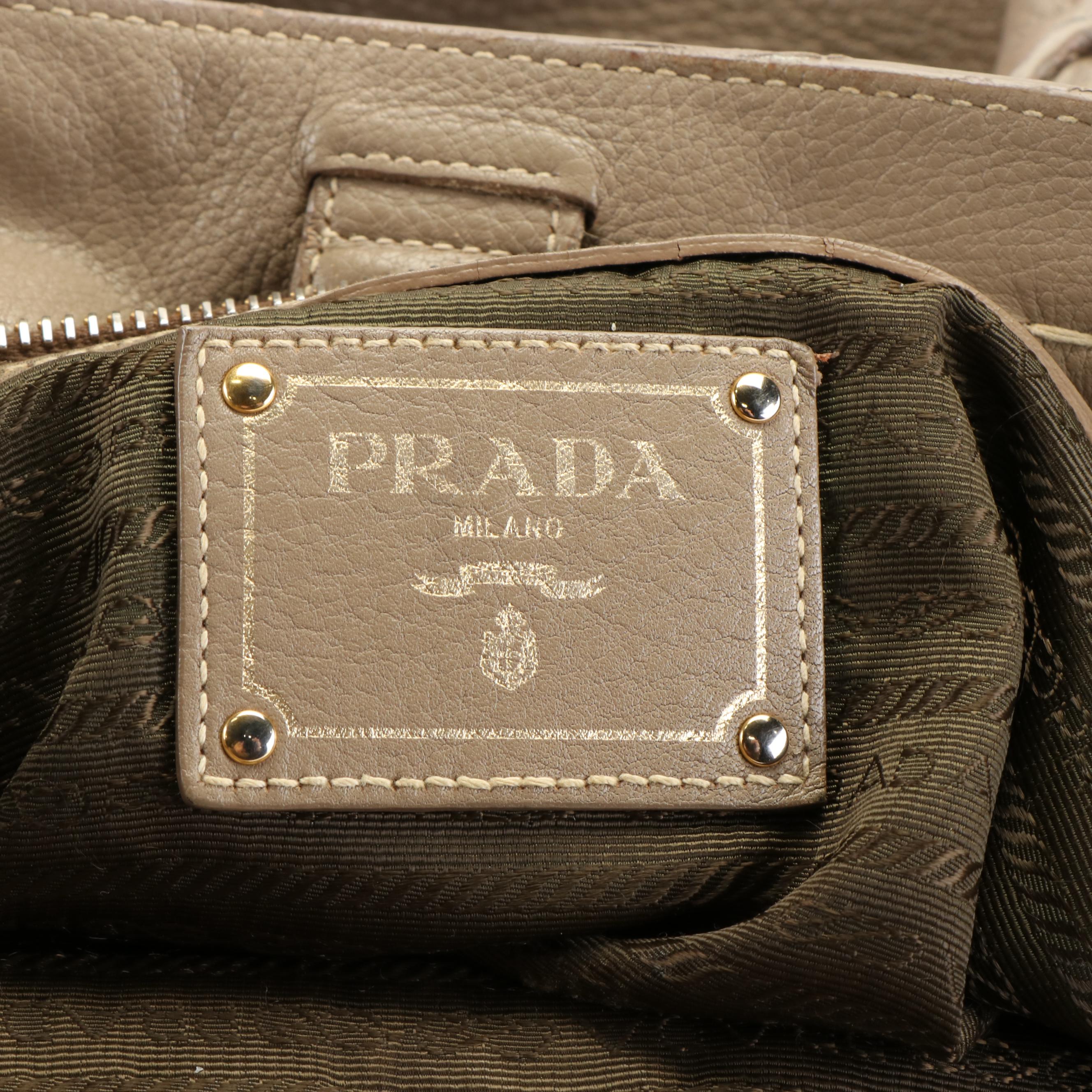Prada Tote in Grey Vitello Daino Leather