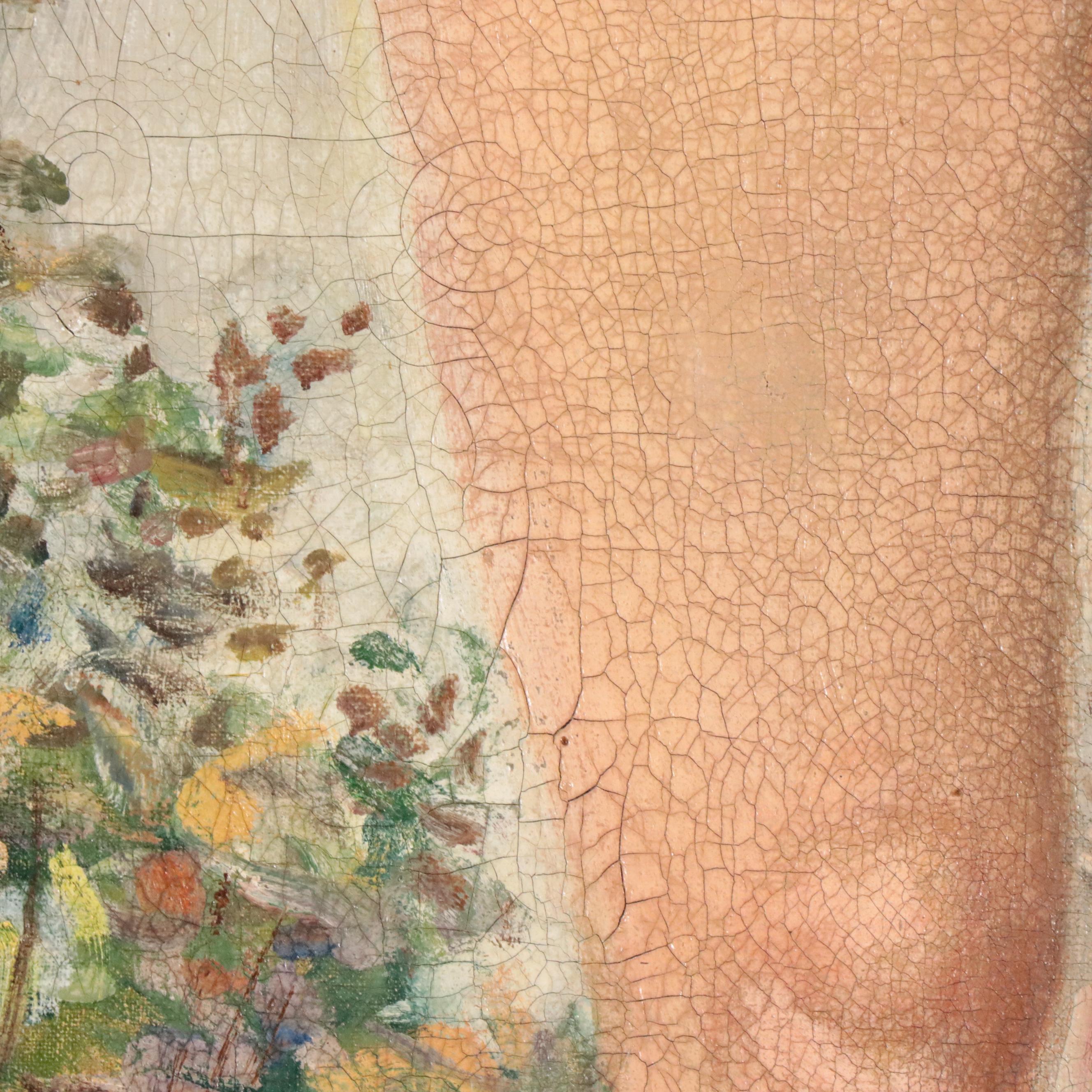 Oil Painting After a European Lithograph of Aphrodite with Doves, 19th Century