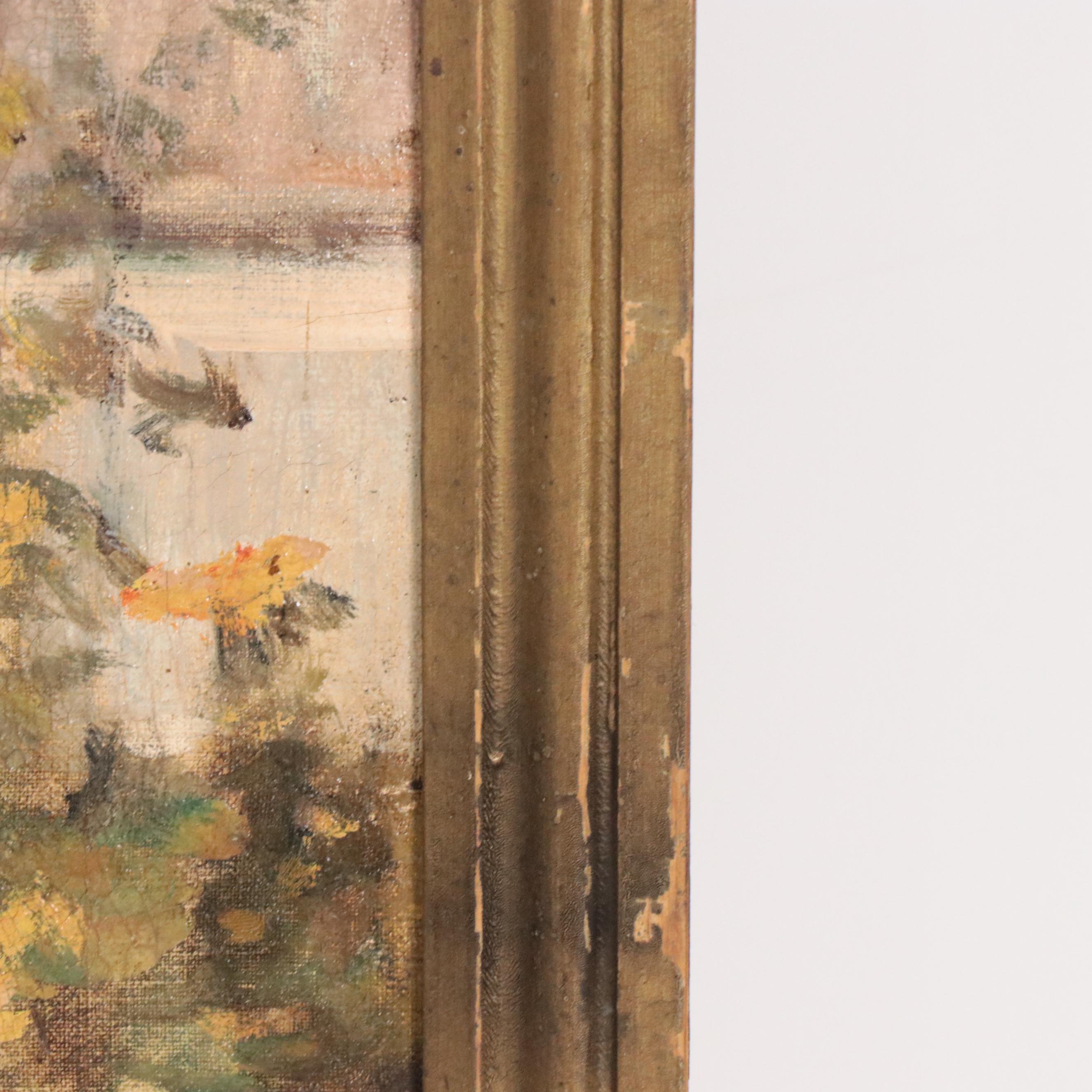 Oil Painting After a European Lithograph of Aphrodite with Doves, 19th Century