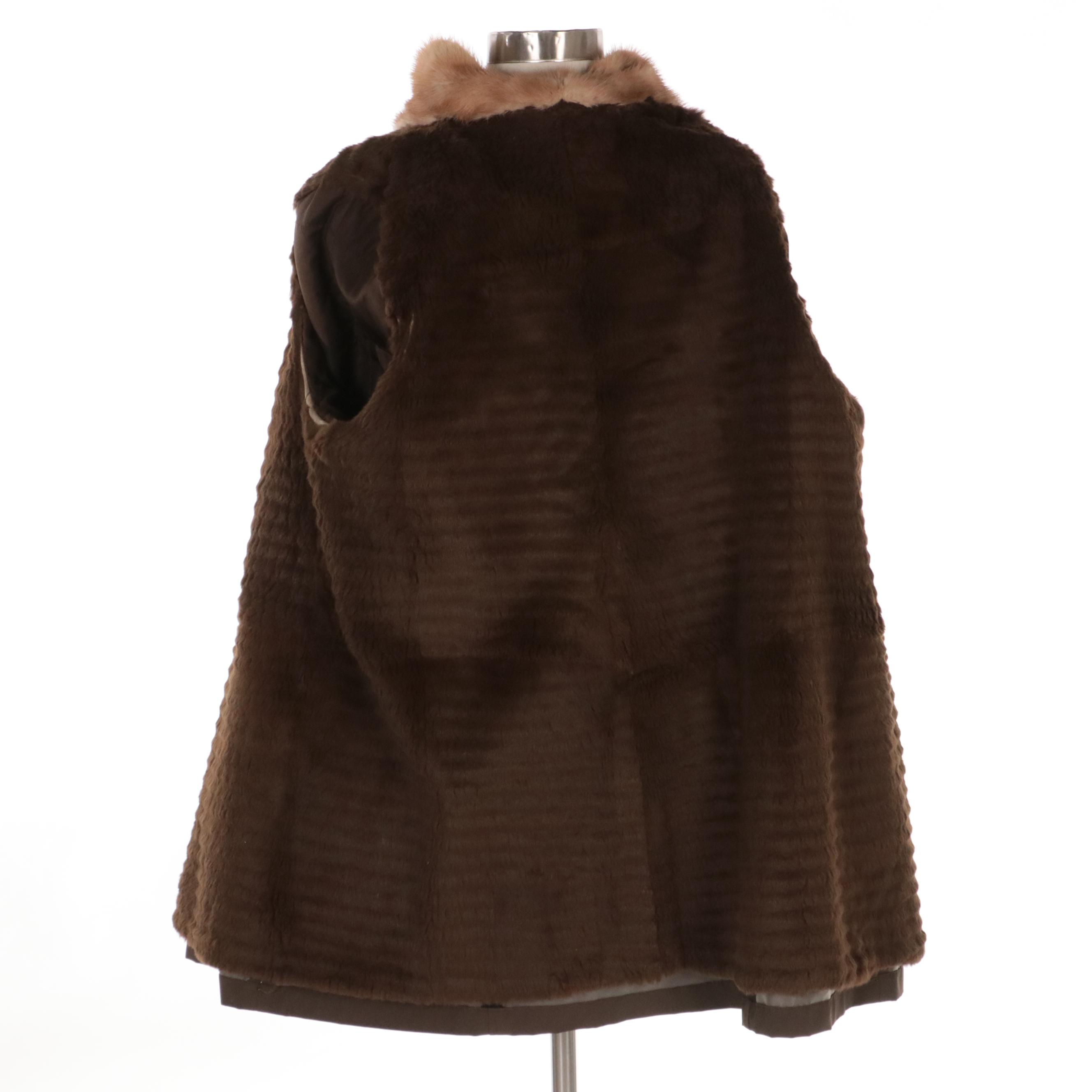 Loro Piana Storm System® Coat in Technical Fabric with Mink and Nutria Fur