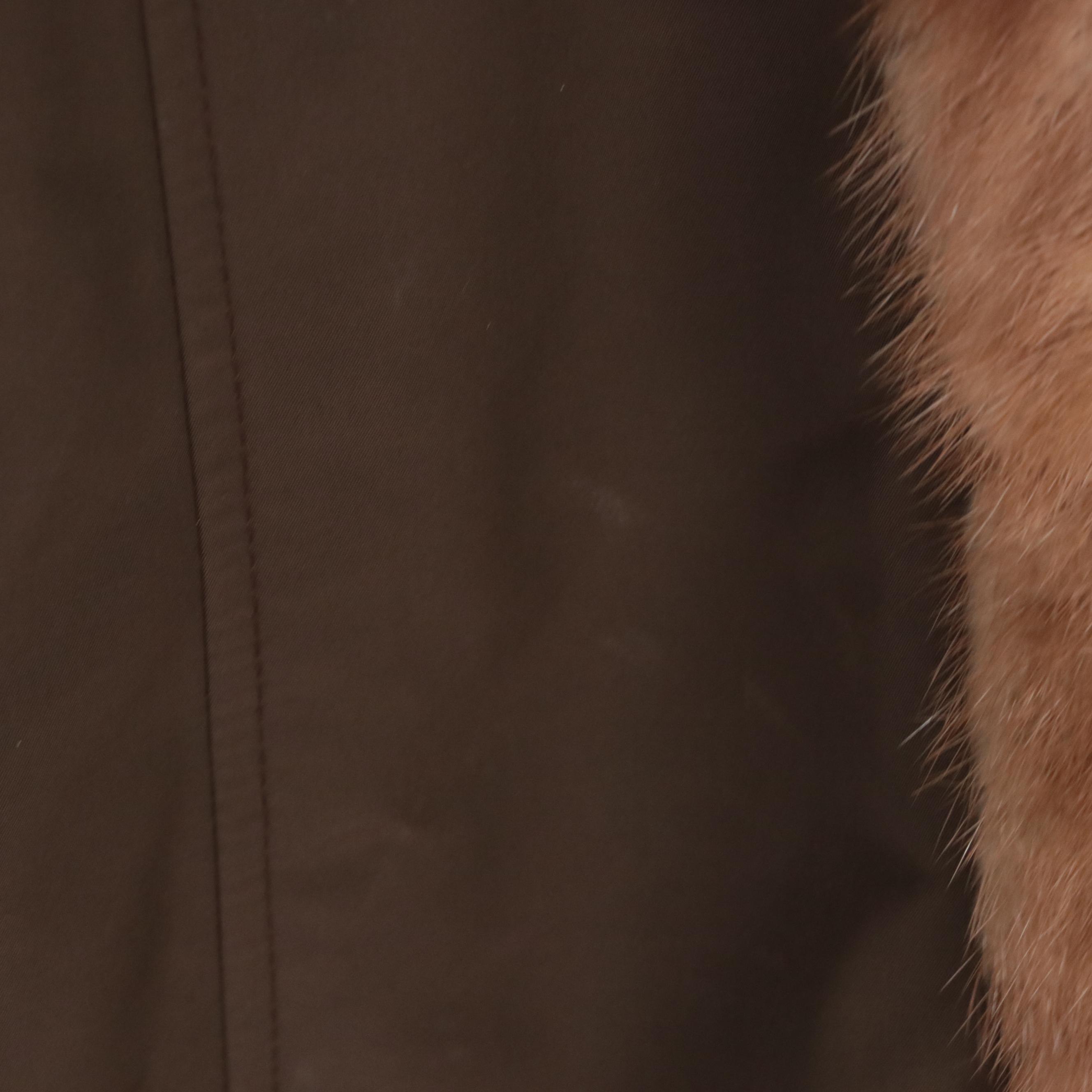Loro Piana Storm System® Coat in Technical Fabric with Mink and Nutria Fur