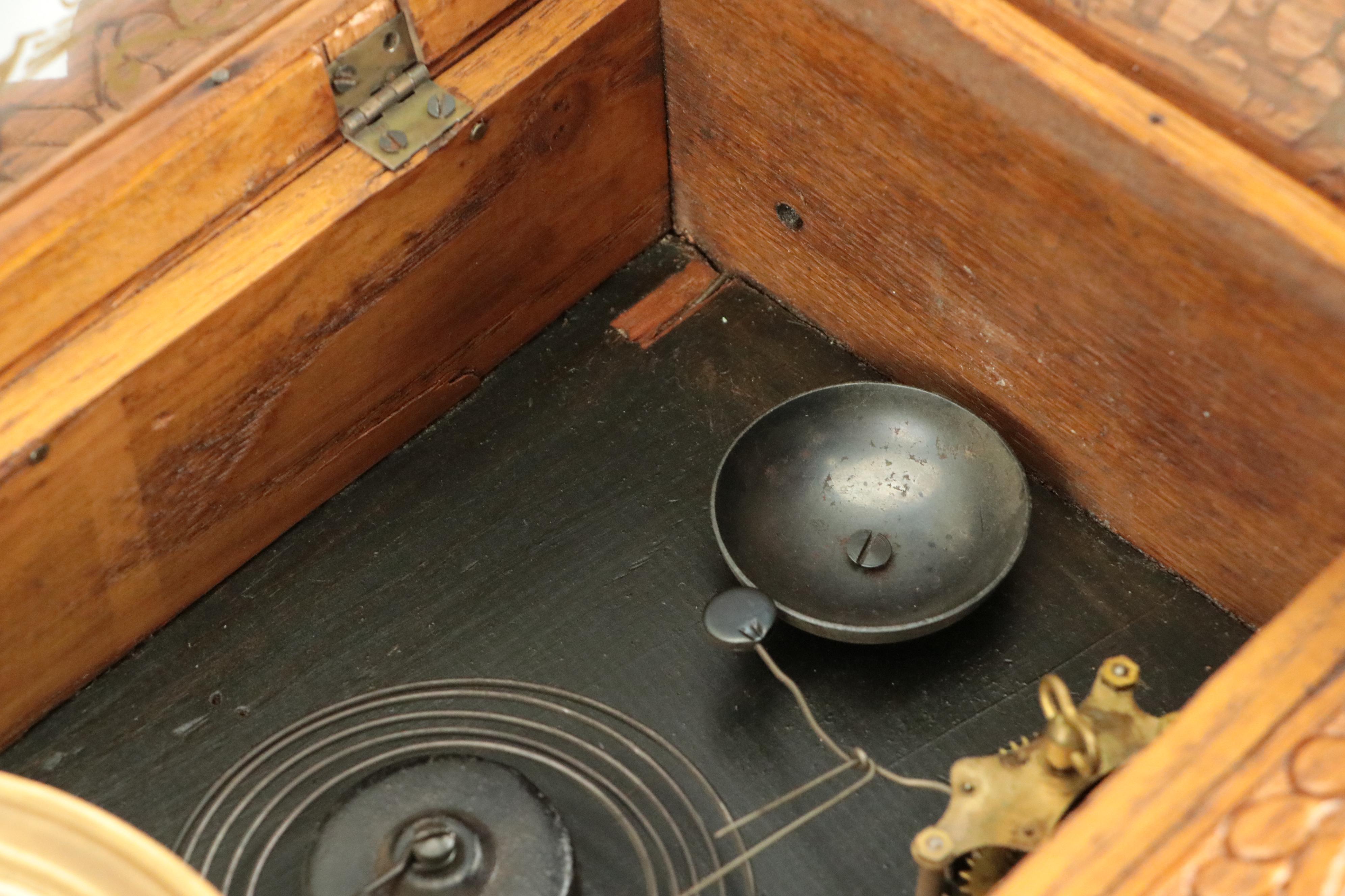 E. Ingraham Co. Victorian Pressed Oak Gingerbread Mantel Clock