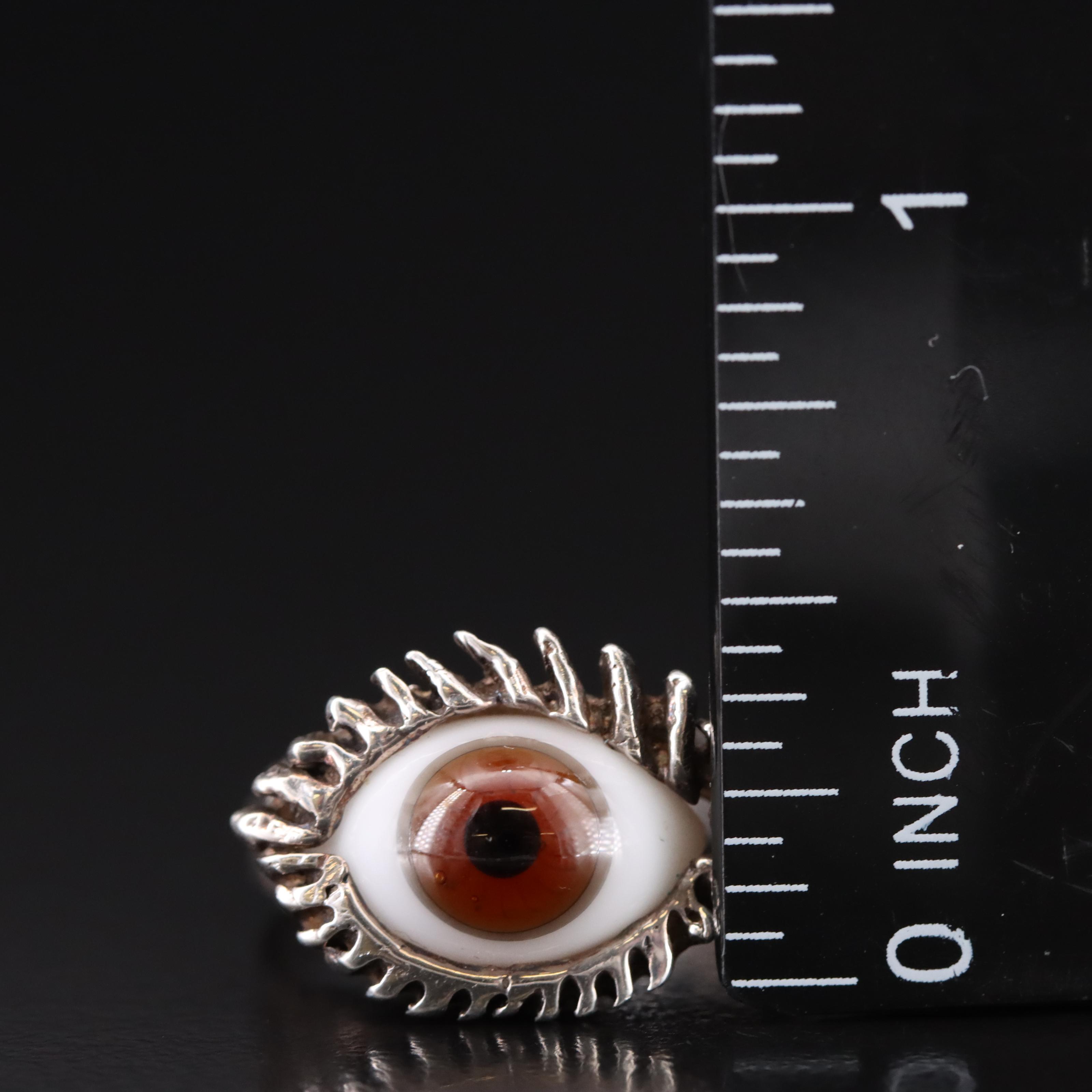 Sterling Glass Taxidermy Eye Ring