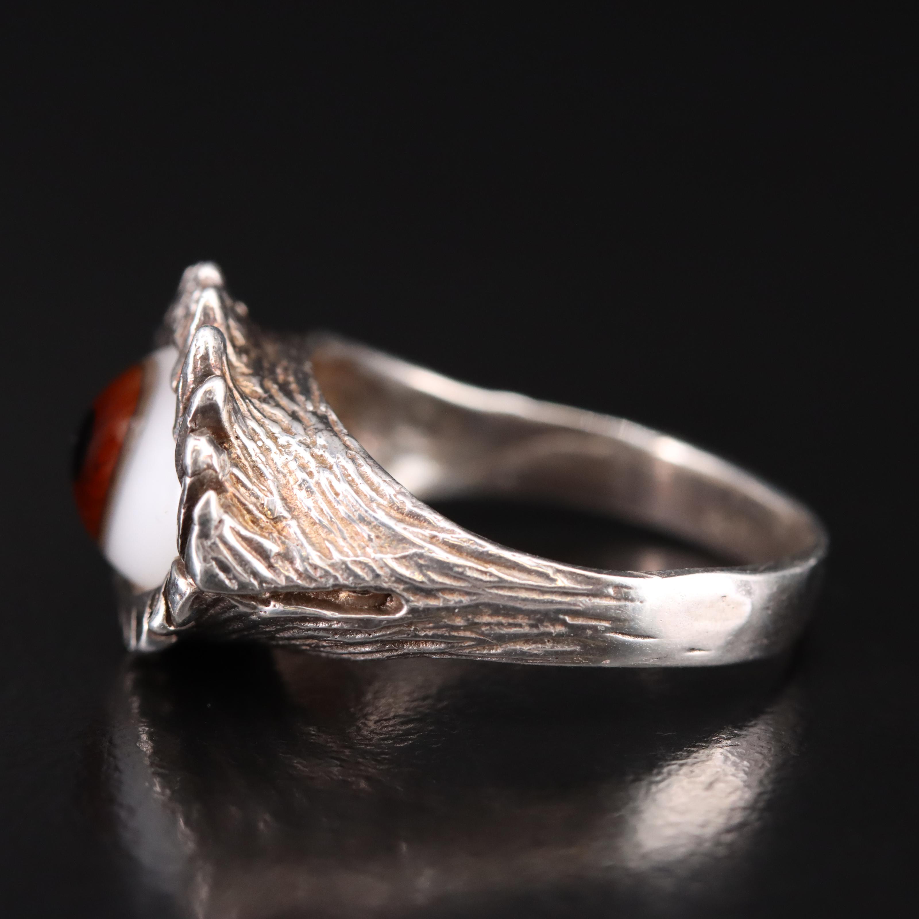 Sterling Glass Taxidermy Eye Ring