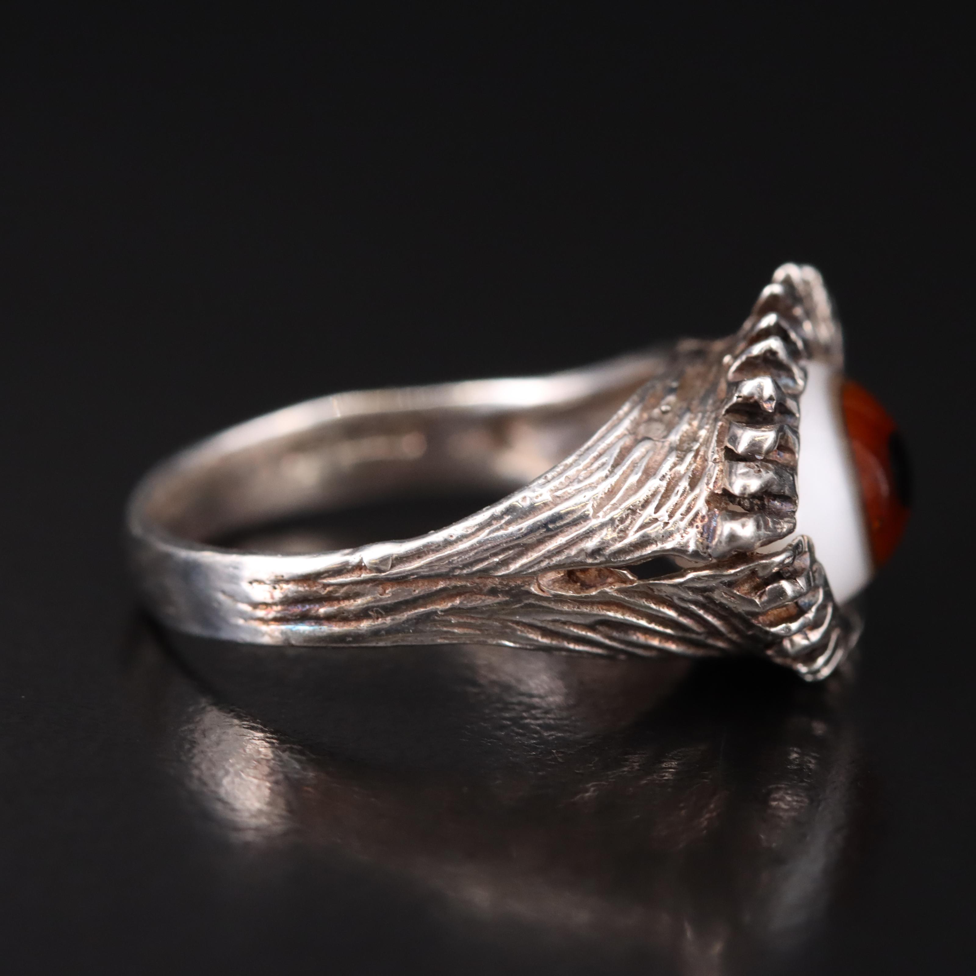 Sterling Glass Taxidermy Eye Ring