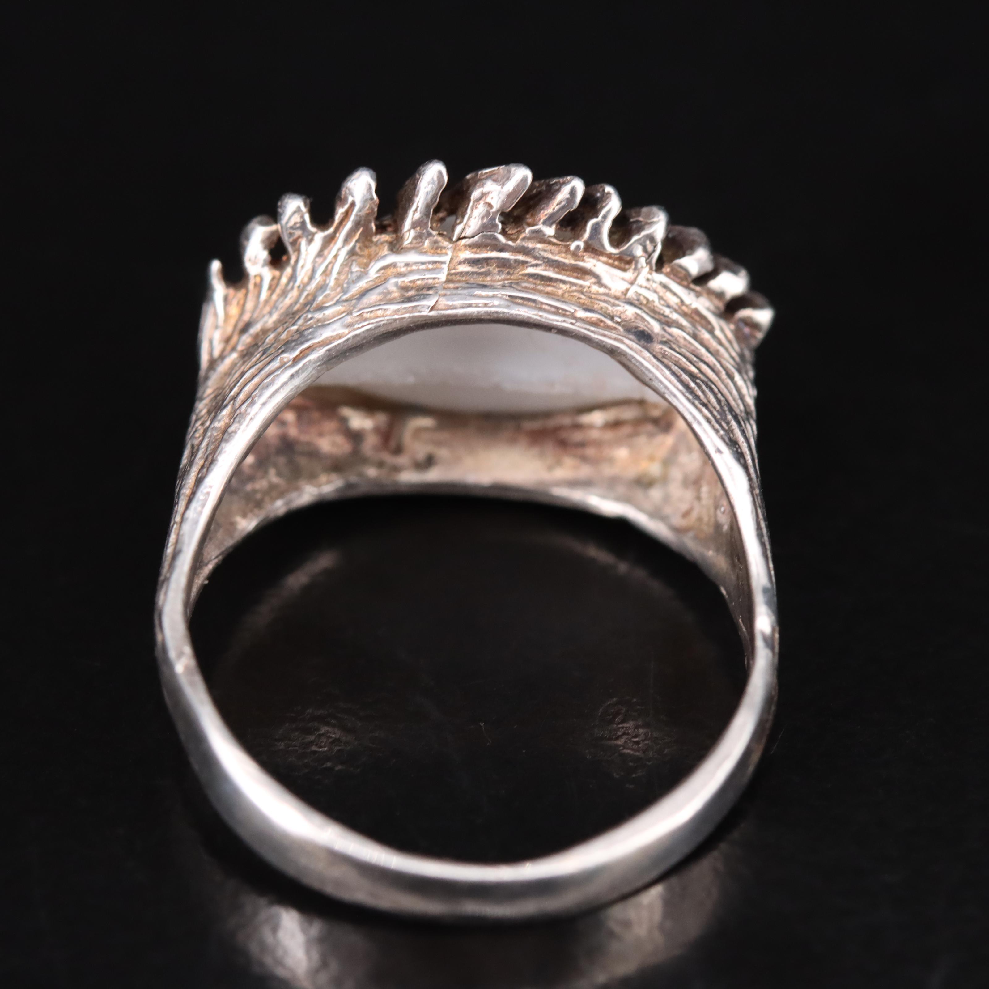 Sterling Glass Taxidermy Eye Ring