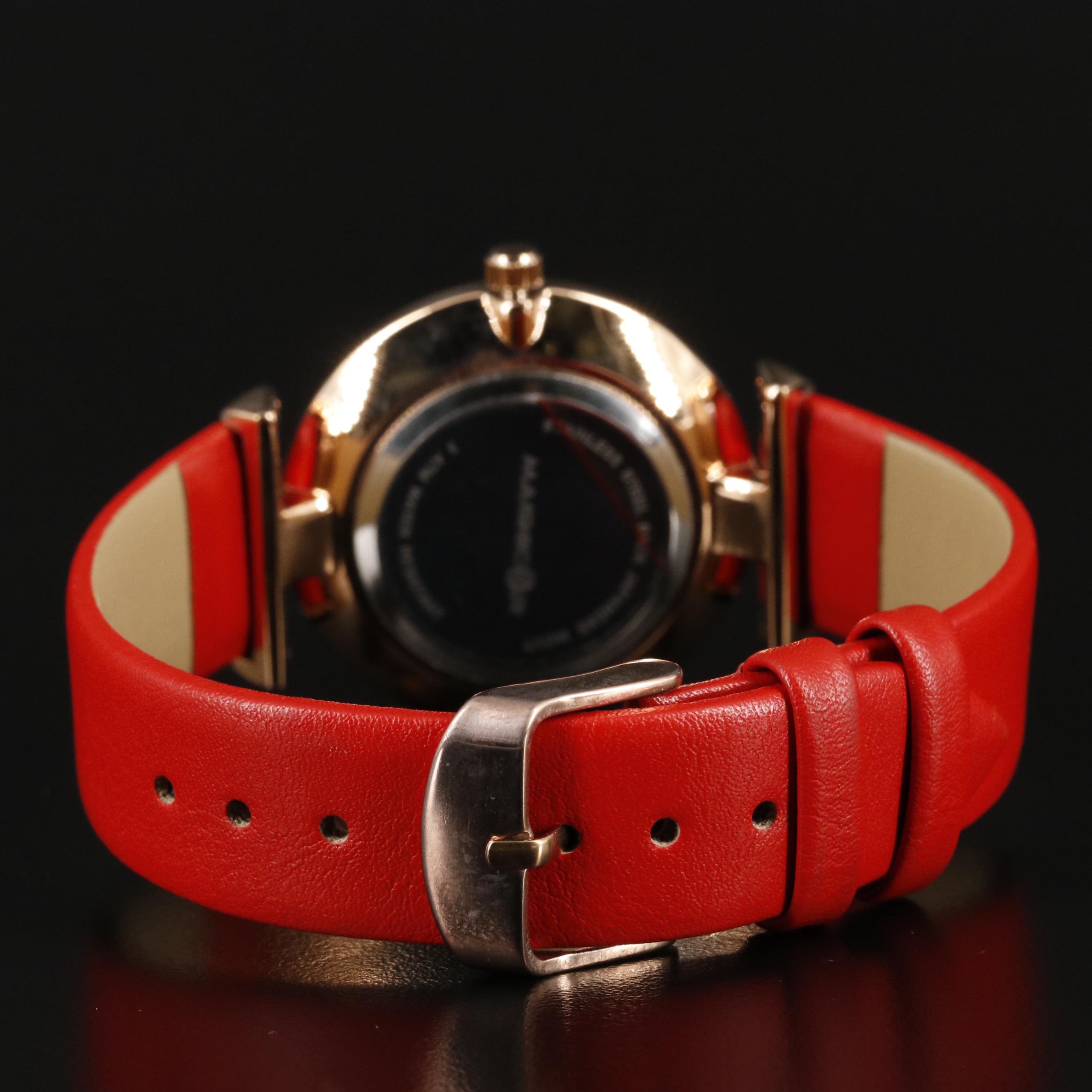 Magnicor Watch with Red Argyle Dial and Strap