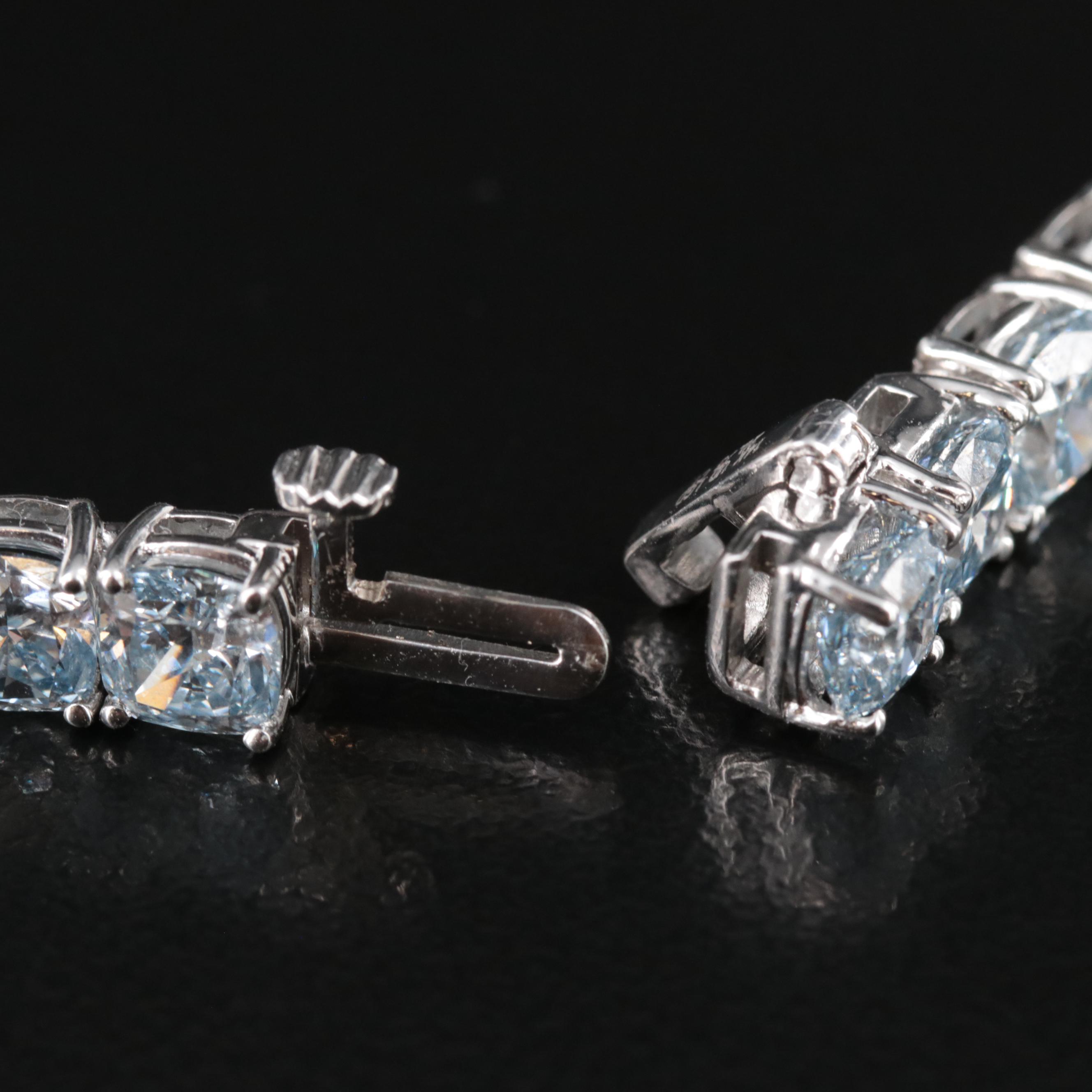 14K 20.75 CTW Fancy Light Blue Lab Grown Diamond Line Bracelet