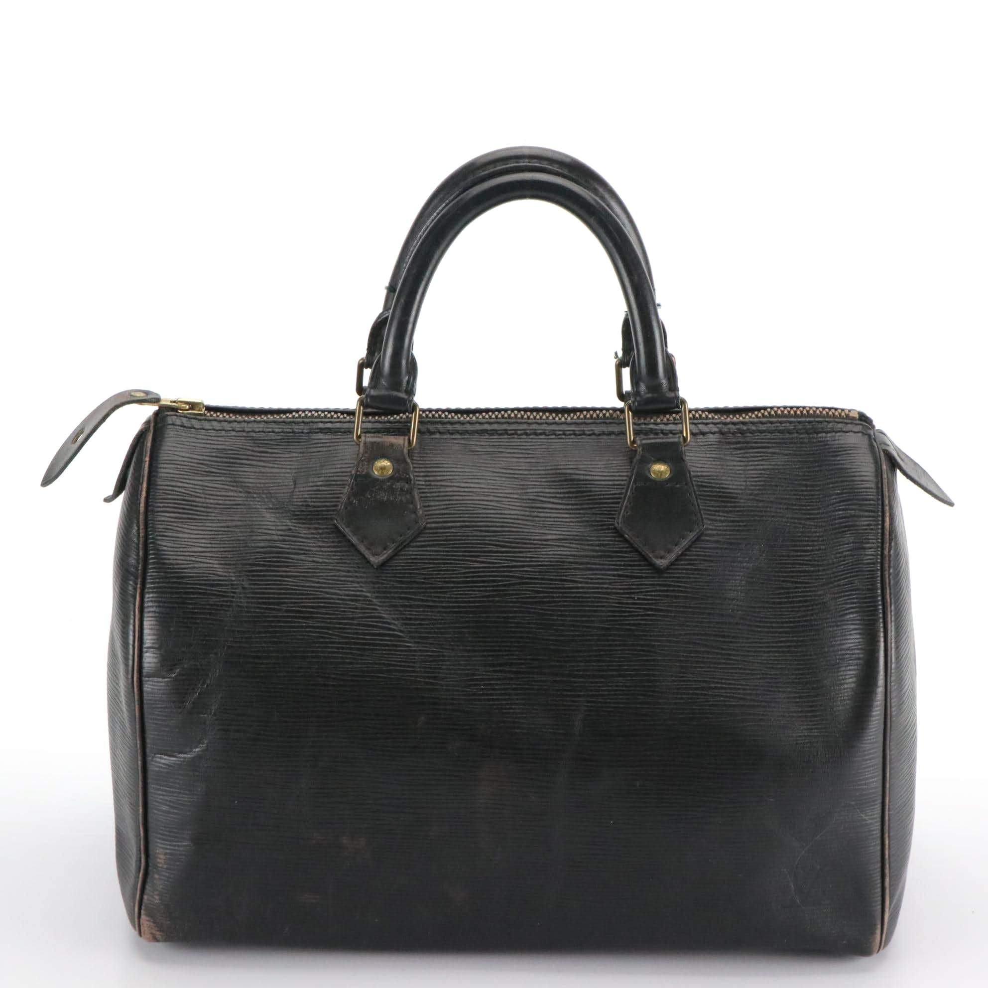 Louis Vuitton Speedy 30 in Black Epi and Smooth Leather
