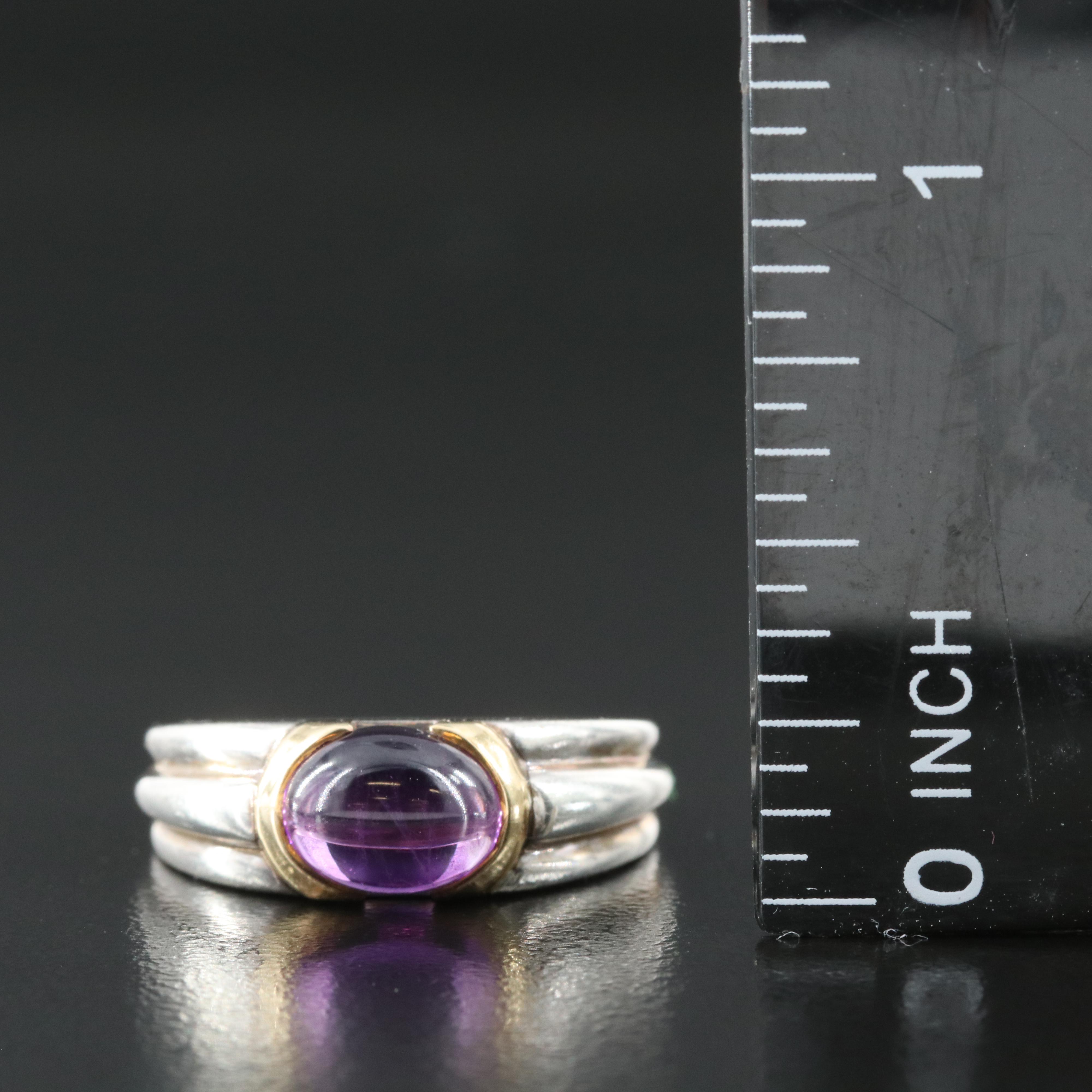 Vintage Tiffany & Co. Sterling Amethyst Ring with 18K Accent