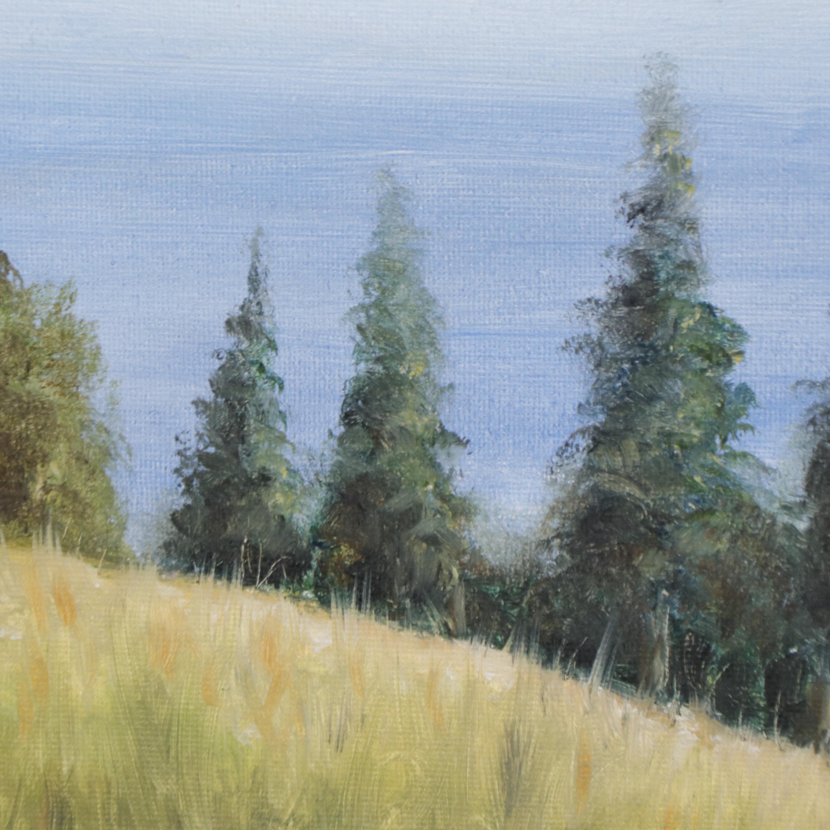 Houra Alghizzi Oil Painting "Cedar Trees," 2023