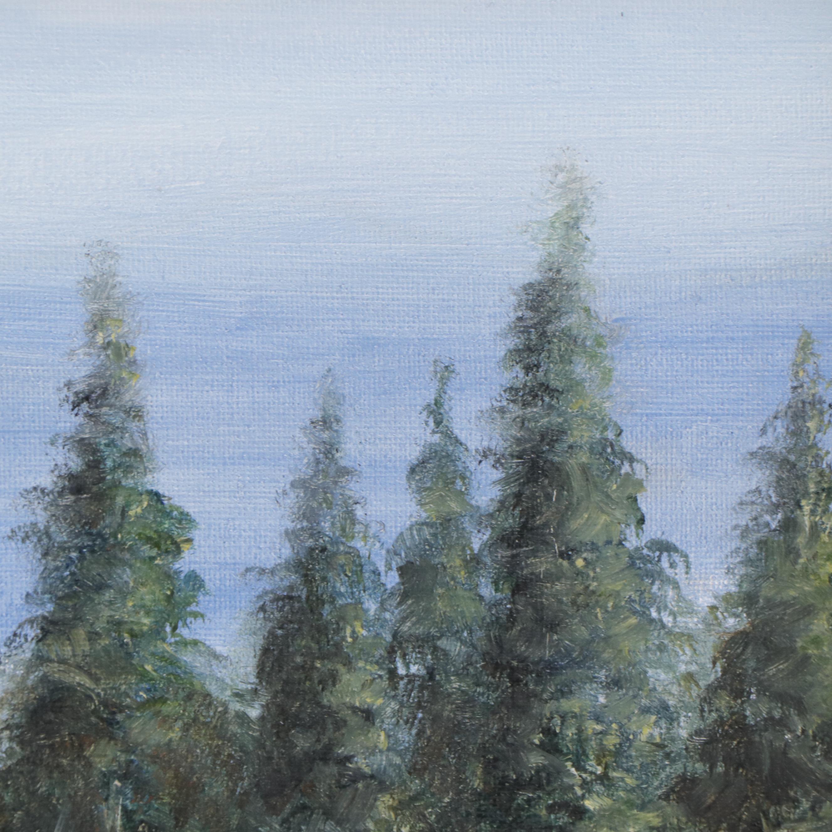 Houra Alghizzi Oil Painting "Cedar Trees," 2023