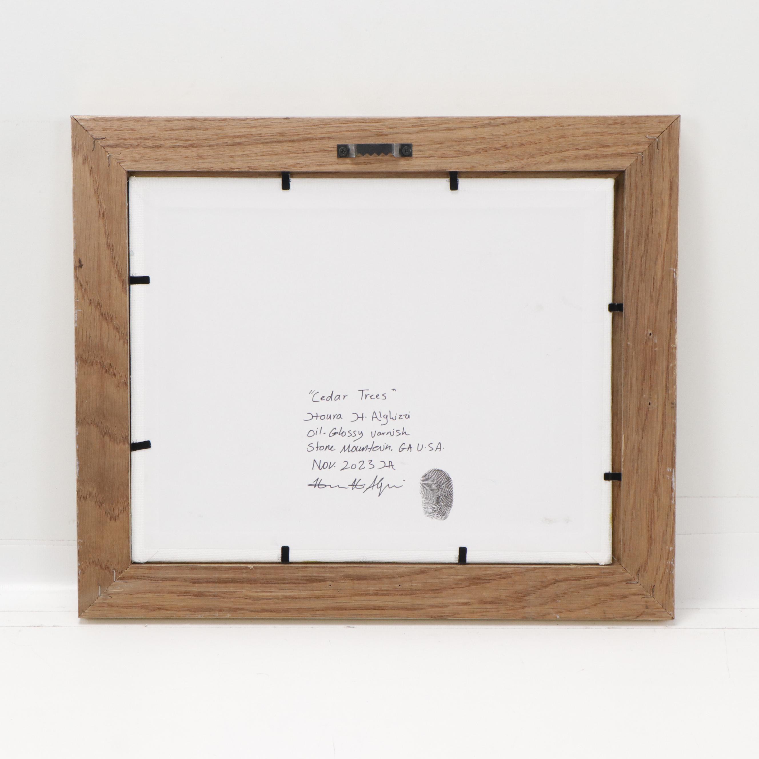 Houra Alghizzi Oil Painting "Cedar Trees," 2023