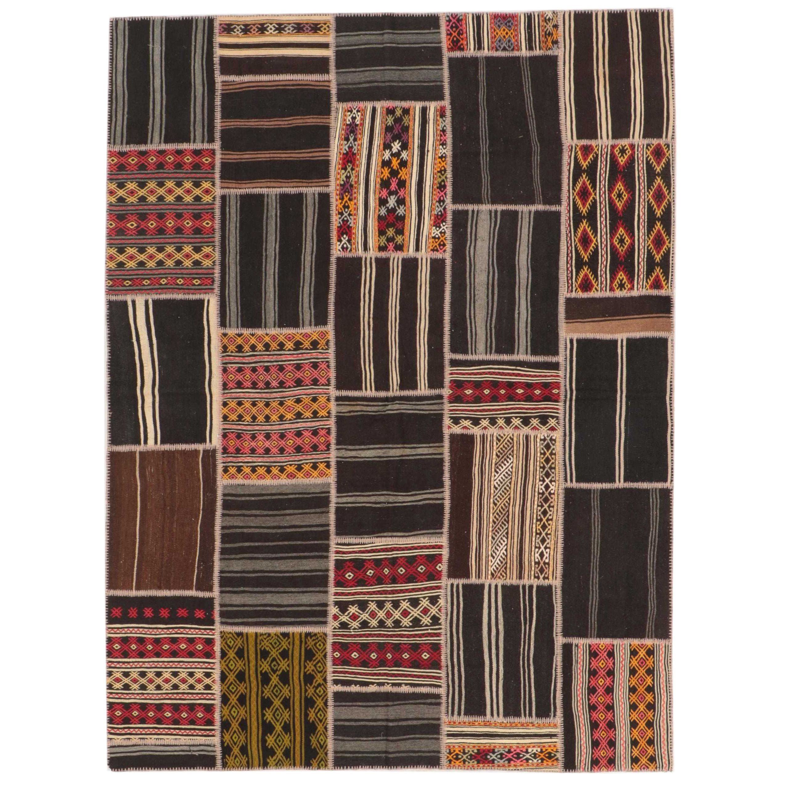 8'2 x 10'11 Handmade Turkish Pieced Patchwork Area Rug