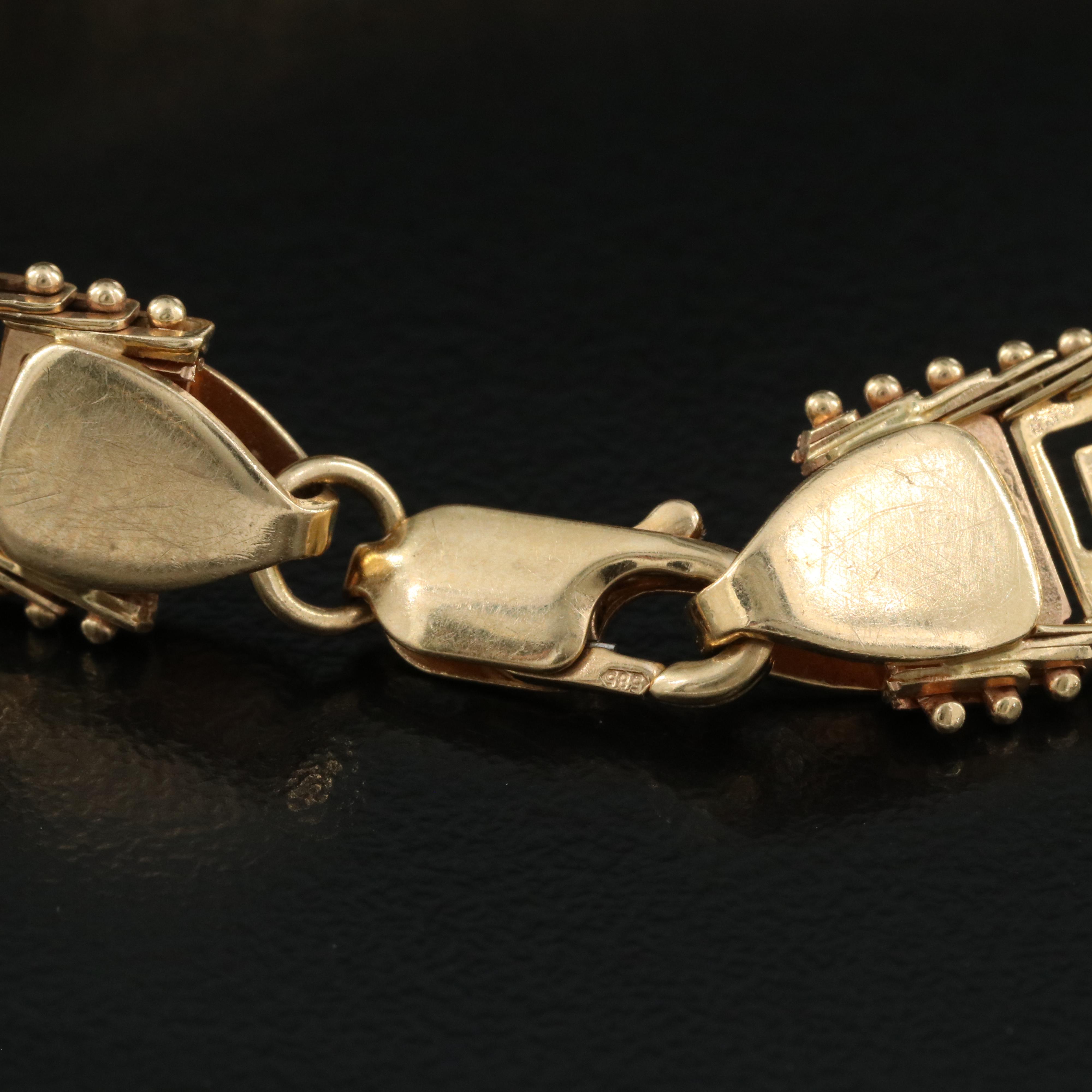 14K Greek Key Panel Bracelet