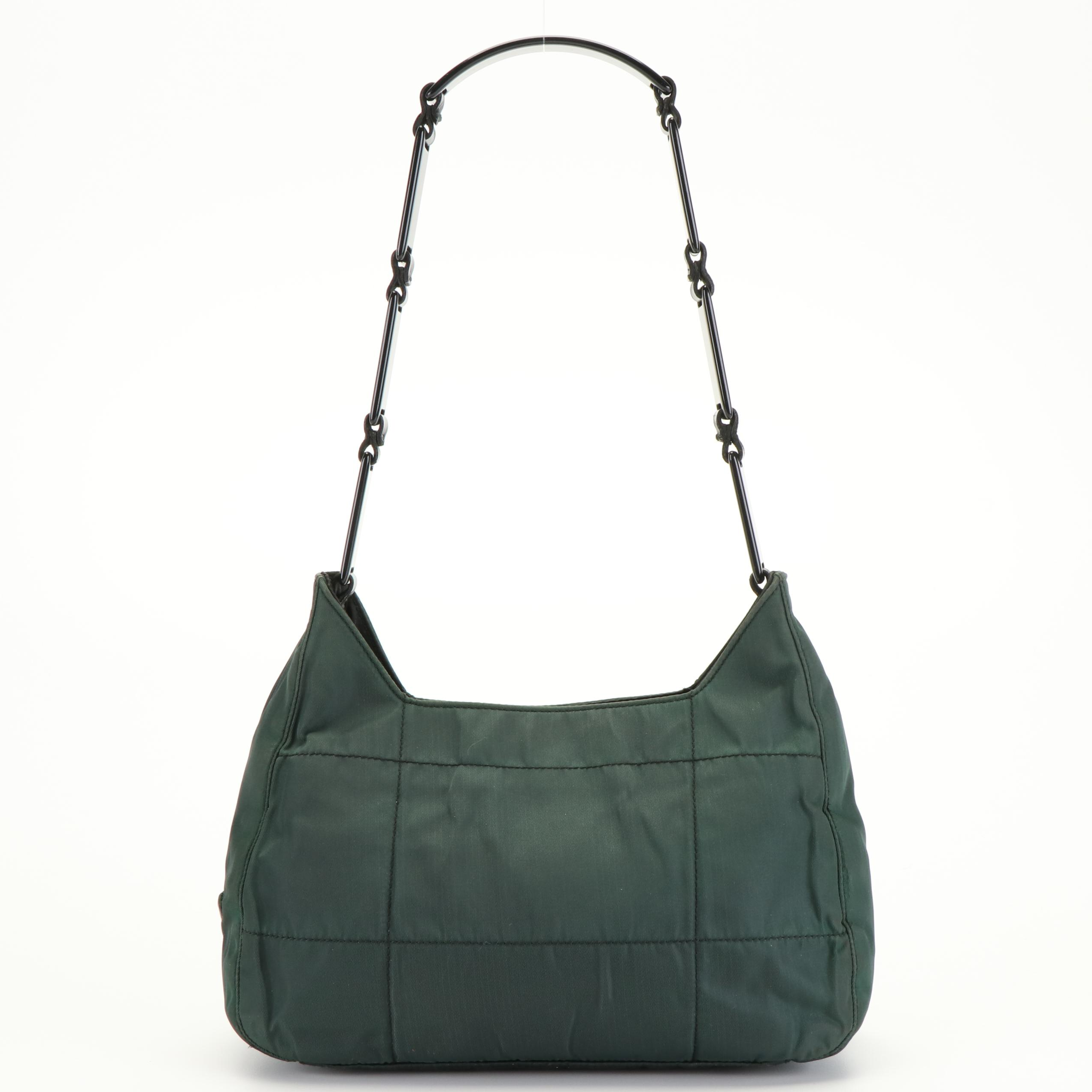 Prada Quilted Tessuto Green Nylon Hobo Bag