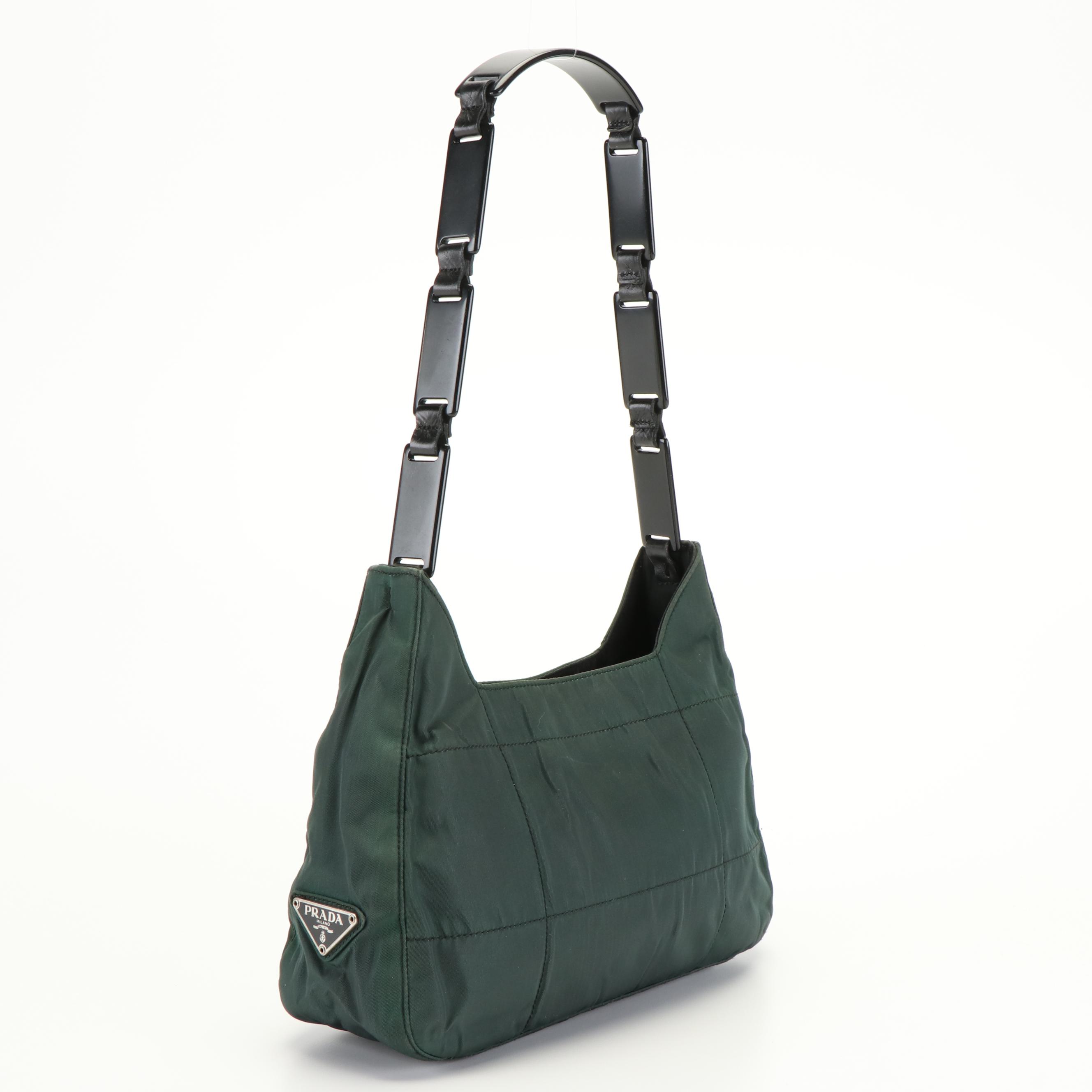 Prada Quilted Tessuto Green Nylon Hobo Bag