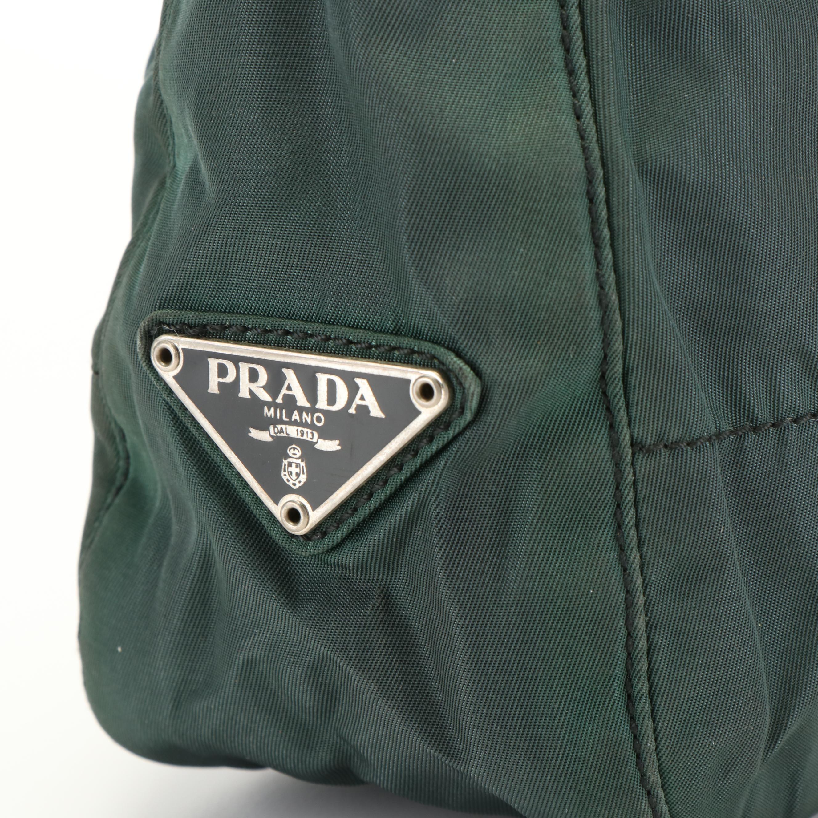 Prada Quilted Tessuto Green Nylon Hobo Bag