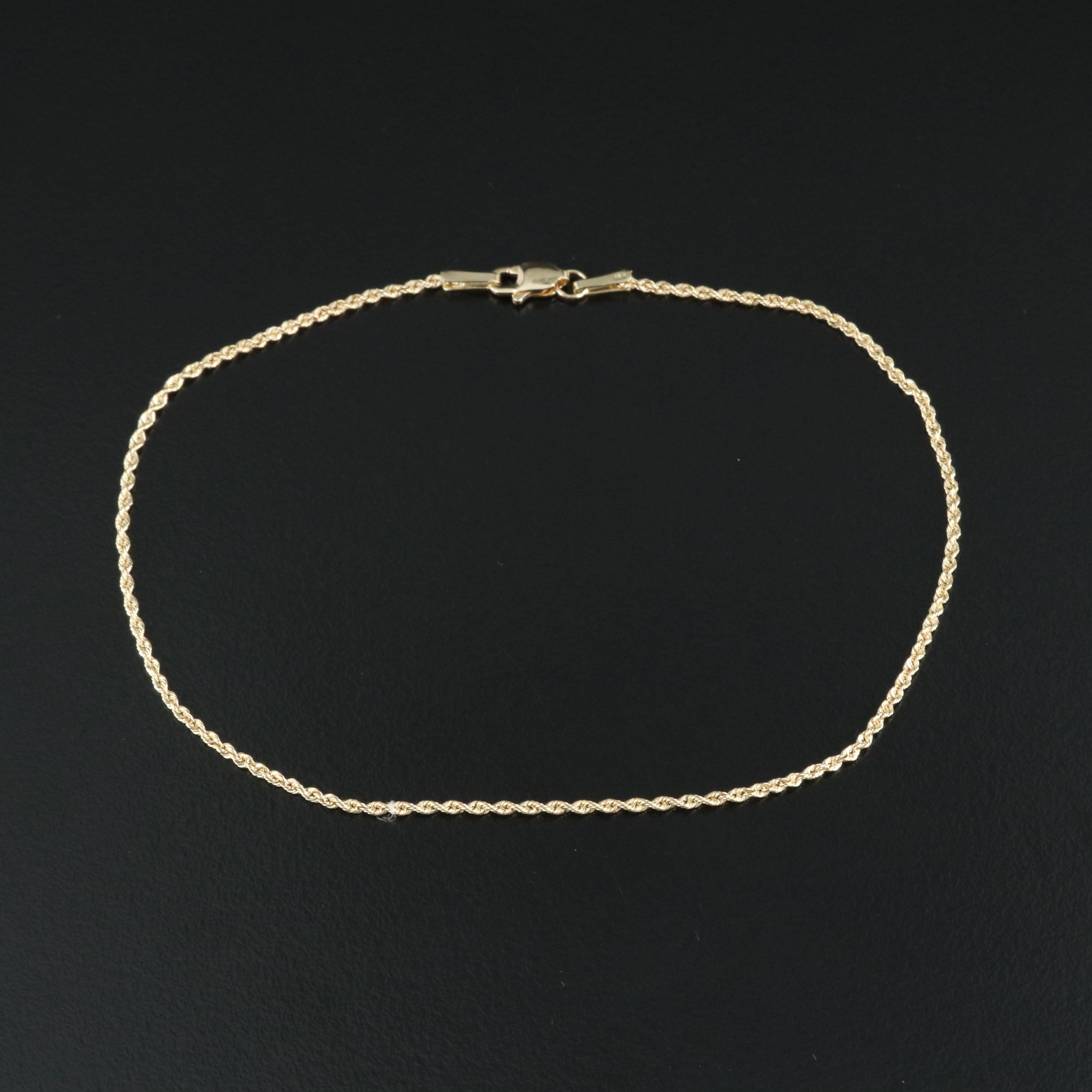 14K Rope Chain Anklet