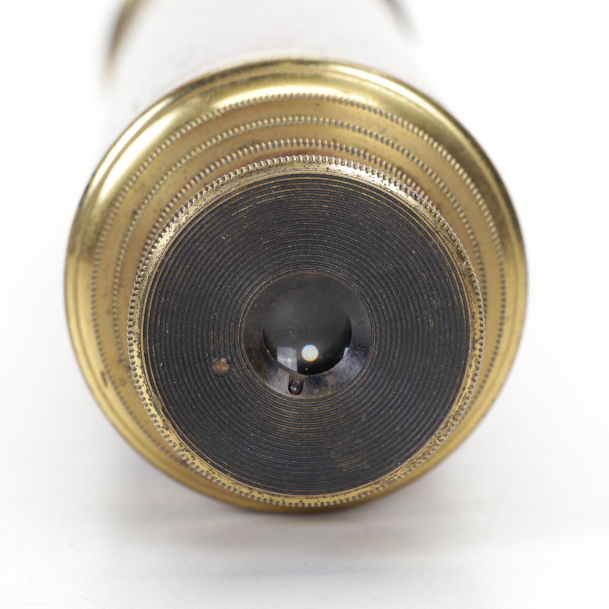 Brass and Wood Telescoping Nautical Spyglass With Four Extentions