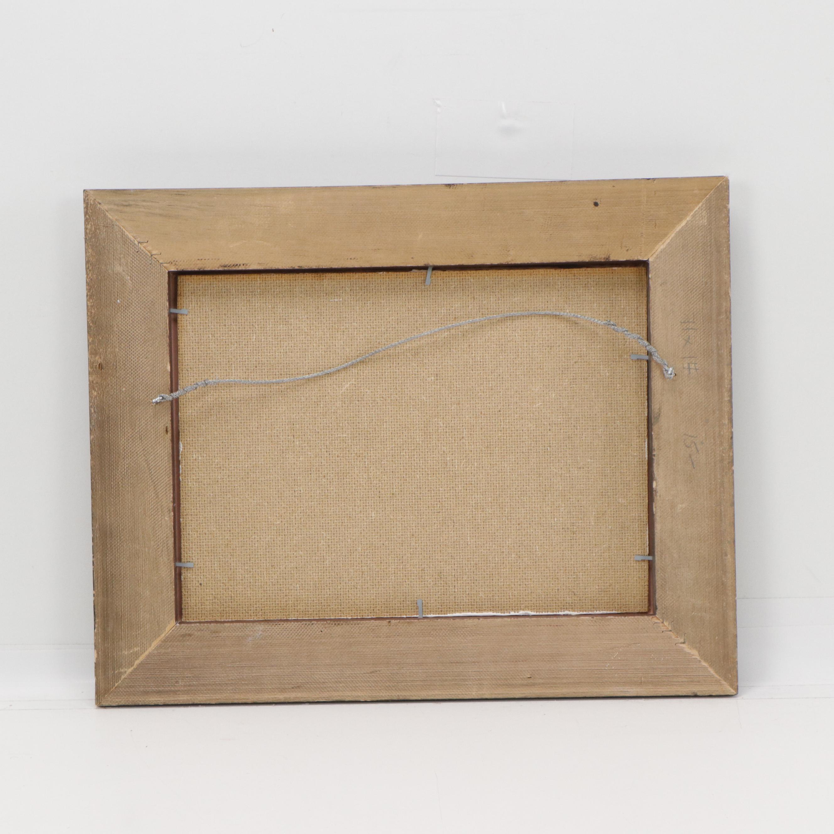 Cole Oil Painting of Landscape With Stream at Sunset