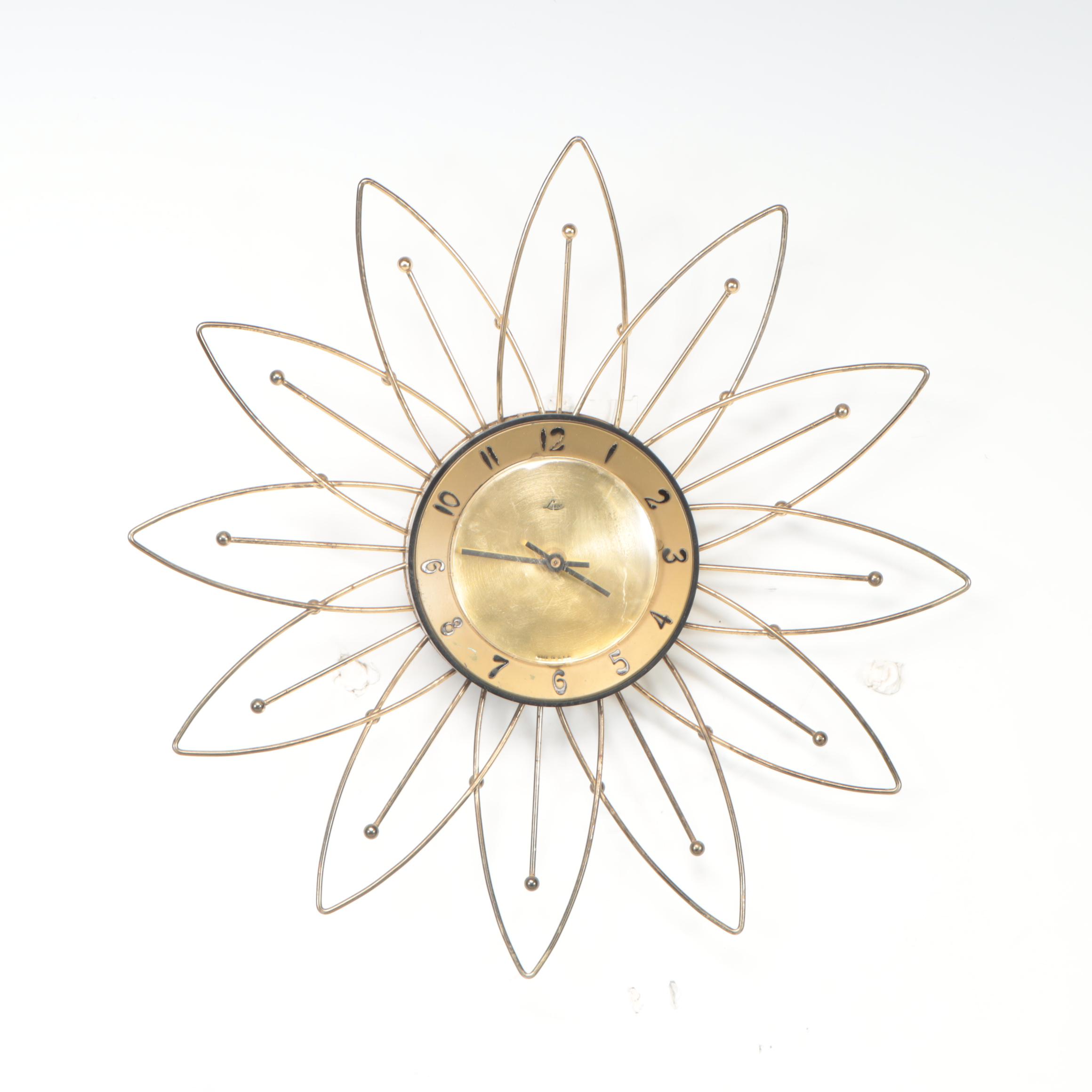 Mid Century Modern Lux Atomic Starburst Wall Clock