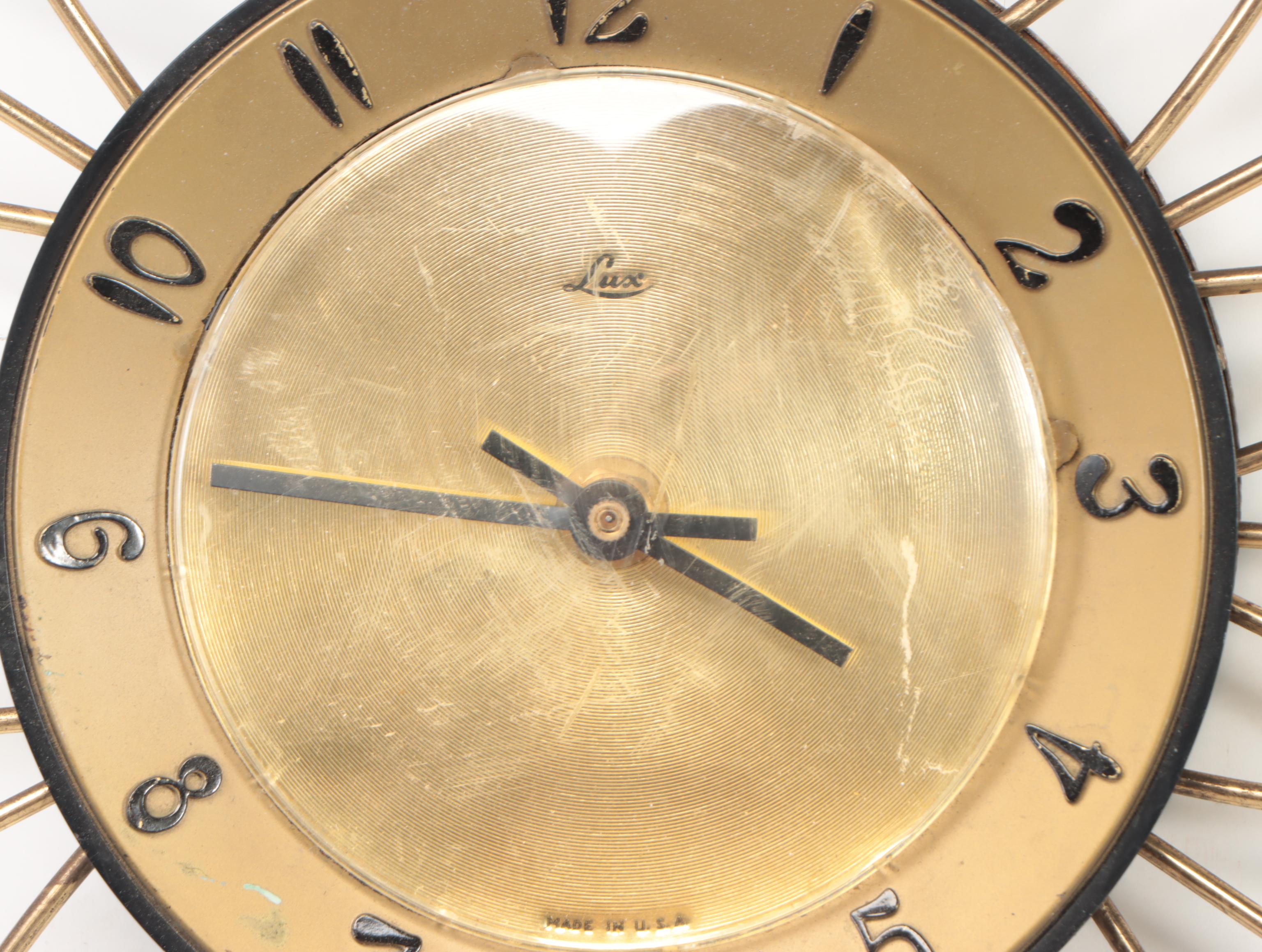 Mid Century Modern Lux Atomic Starburst Wall Clock