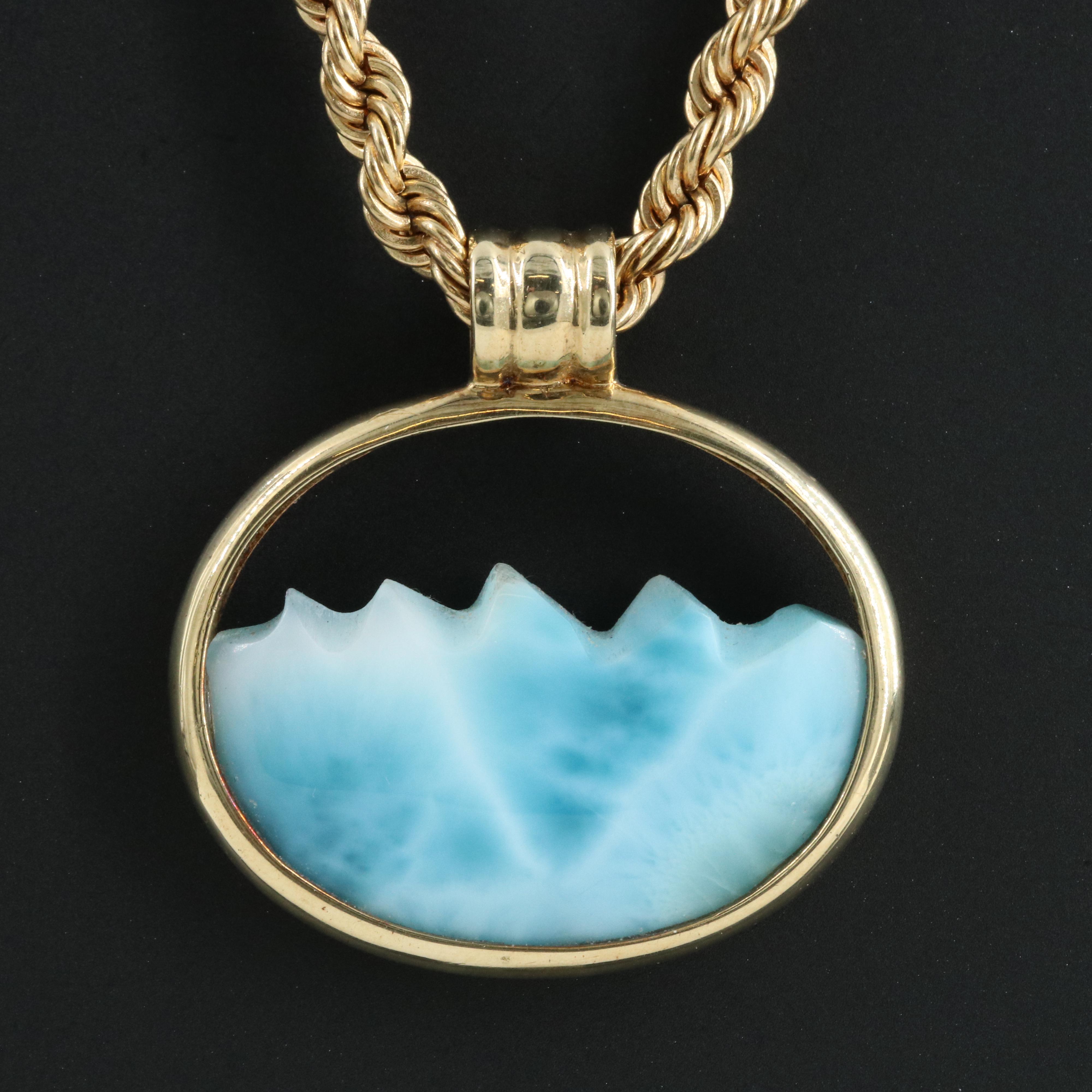 14K Larimar Necklace
