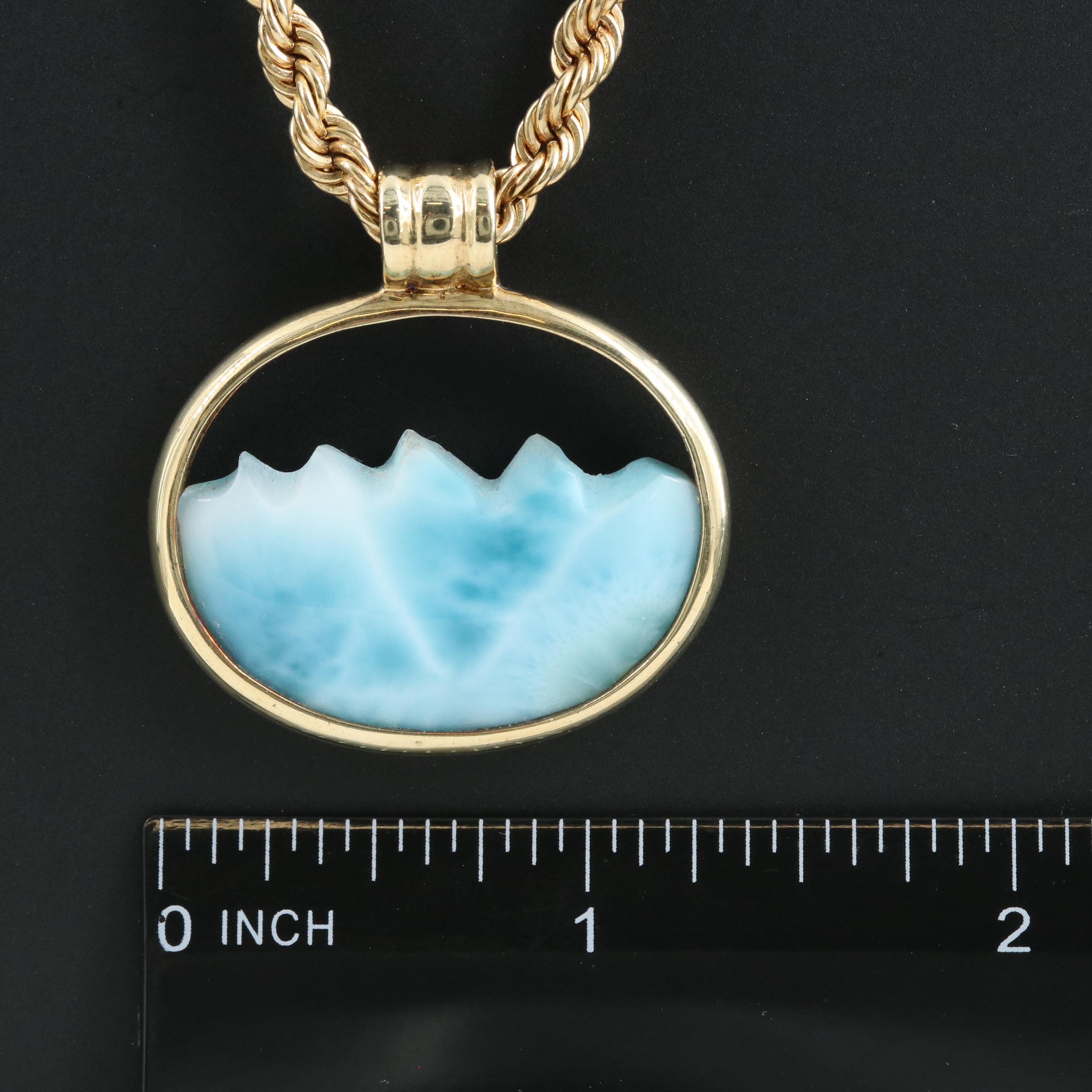 14K Larimar Necklace