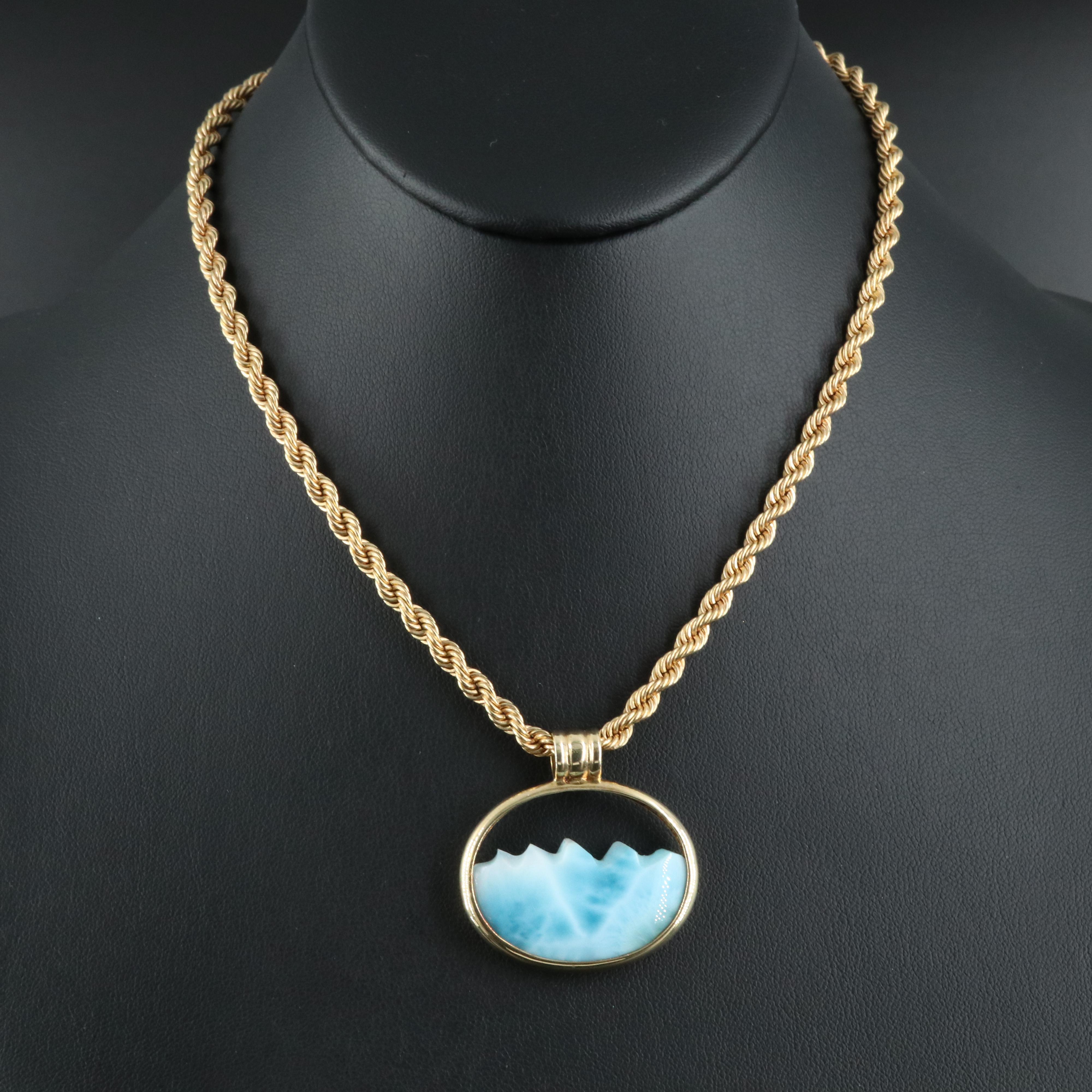 14K Larimar Necklace