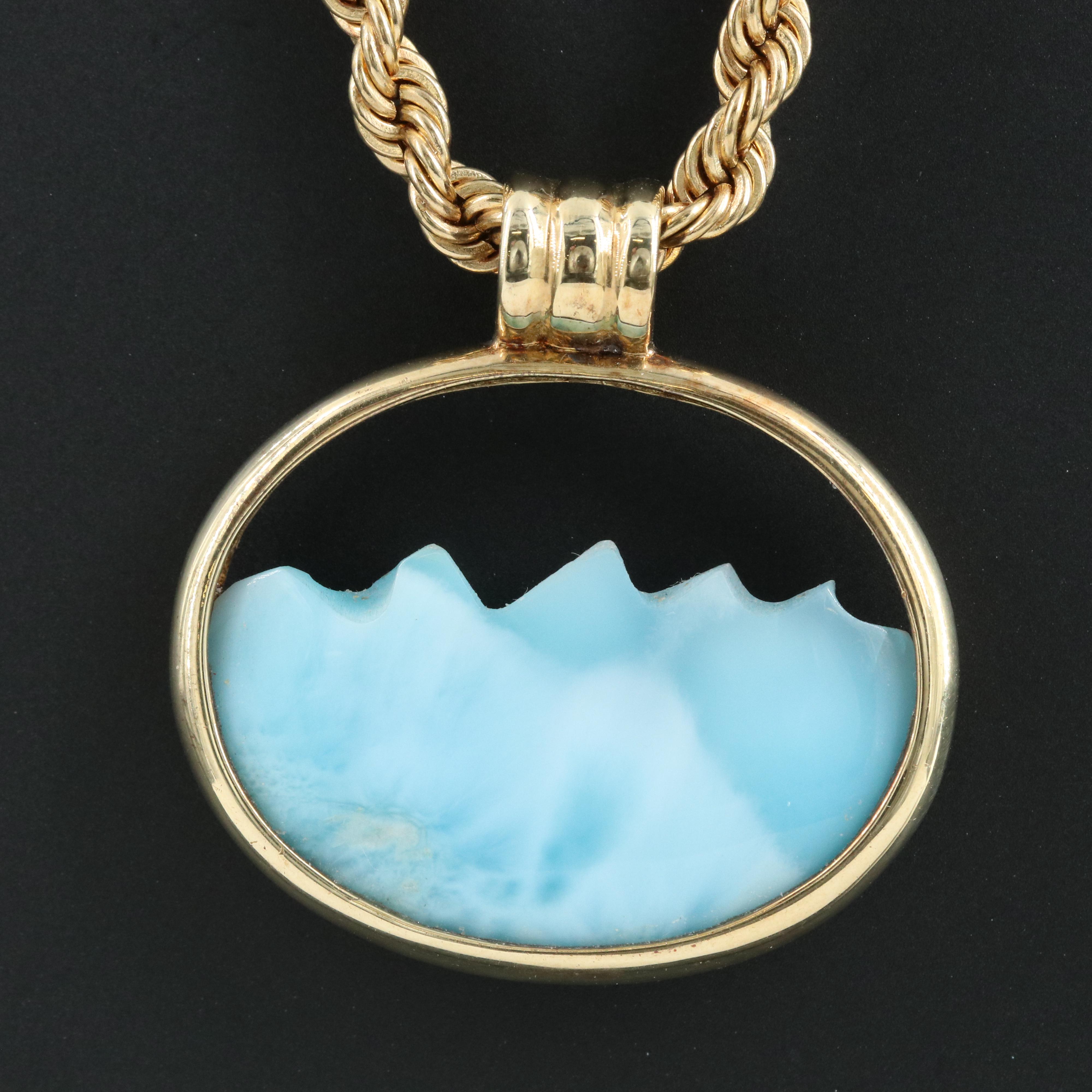 14K Larimar Necklace