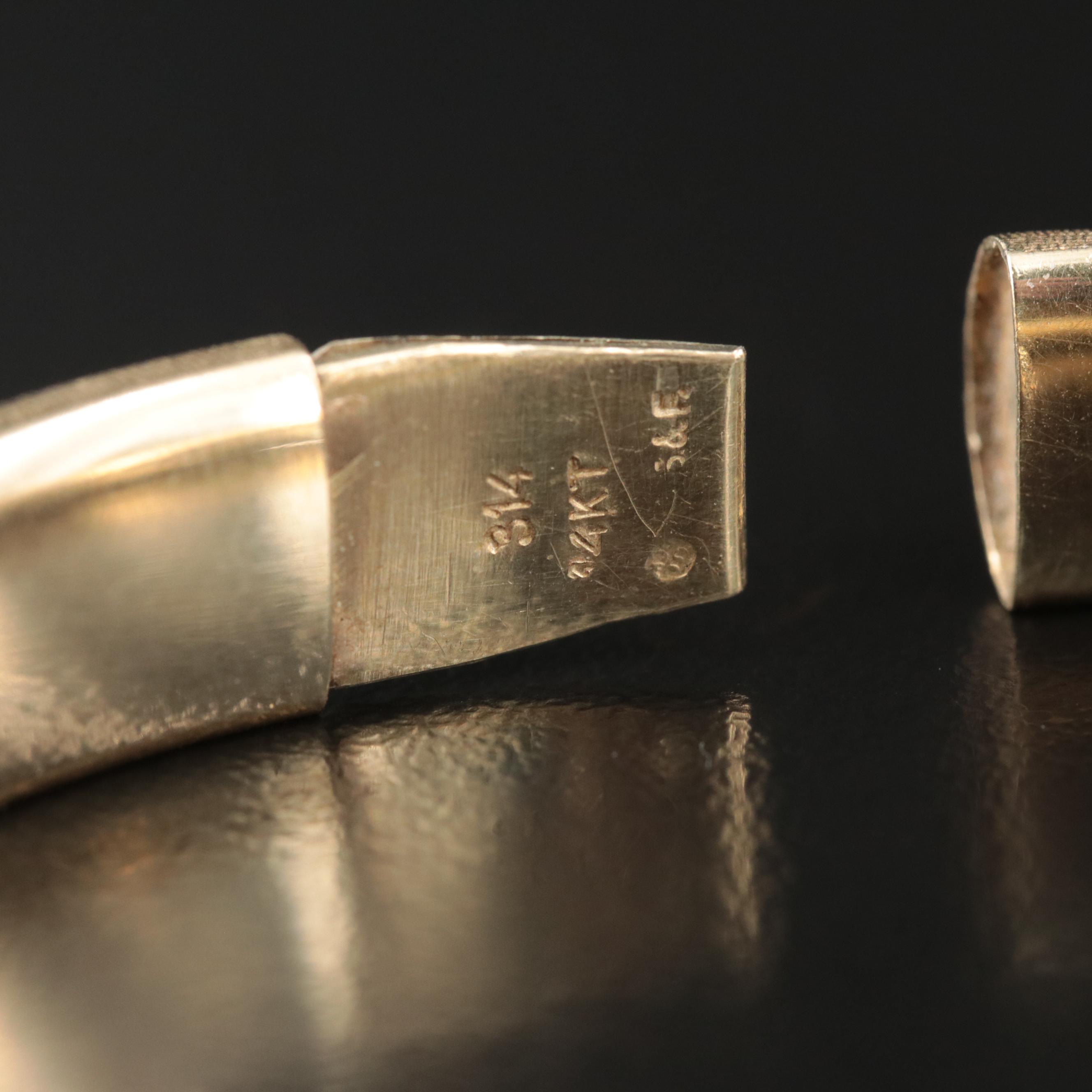 14K Hinged Bangle with Floral Design