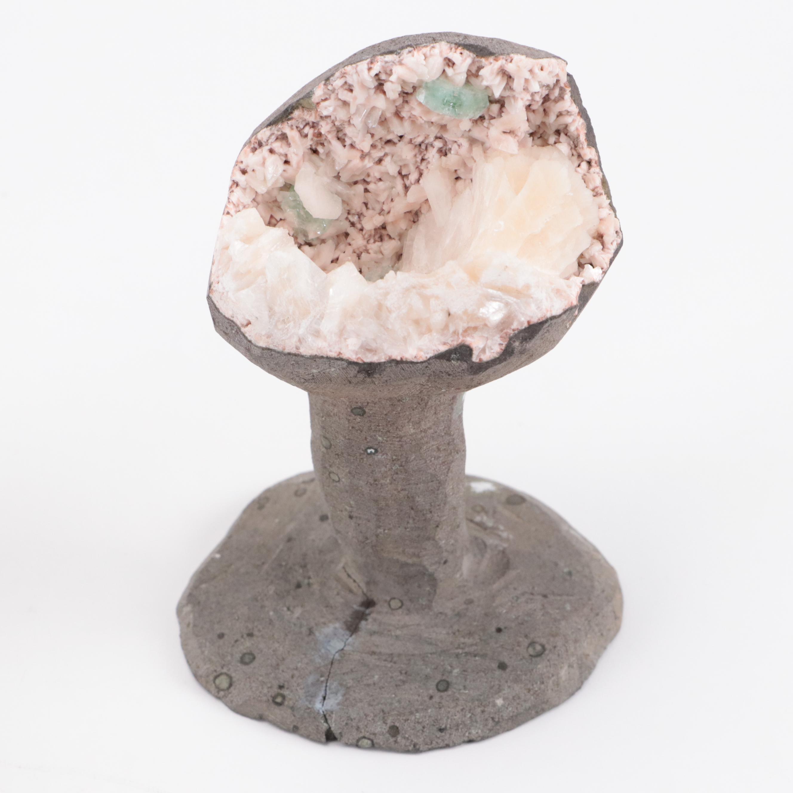 Hand Carved Stone Chalice with Malachite, Emerald and Other Mineral Specimens