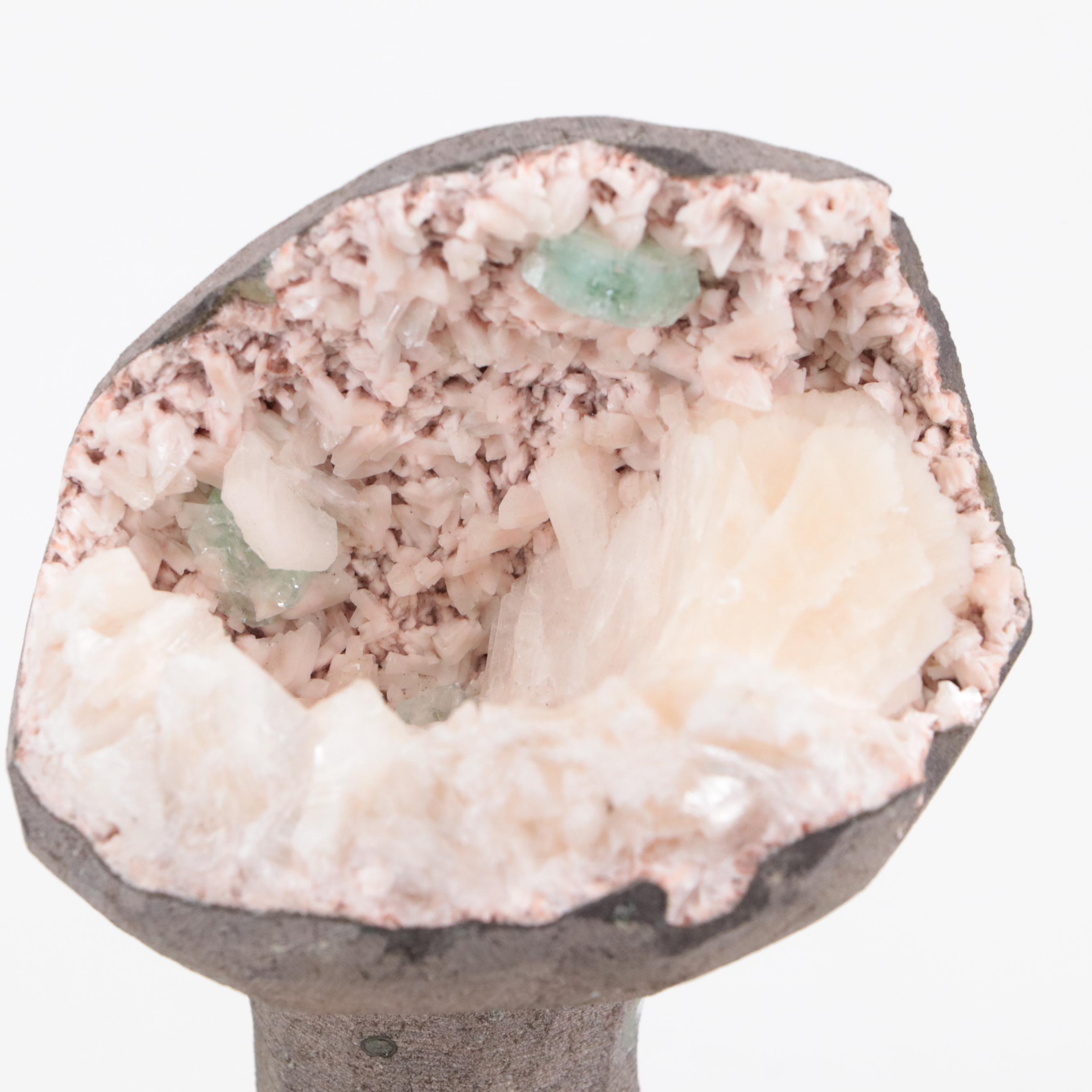 Hand Carved Stone Chalice with Malachite, Emerald and Other Mineral Specimens