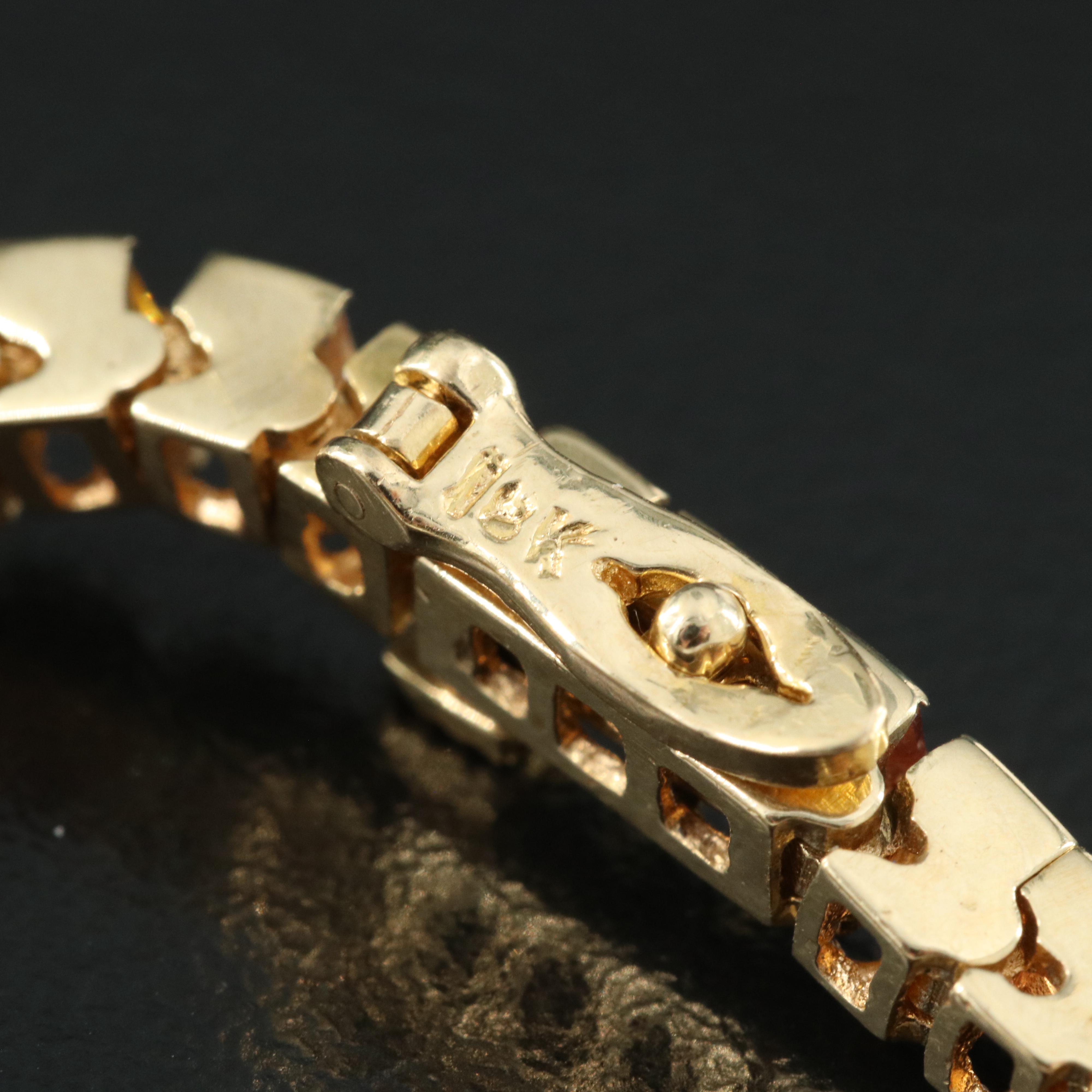 18K  Sapphire and Ruby Gradient Line Bracelet