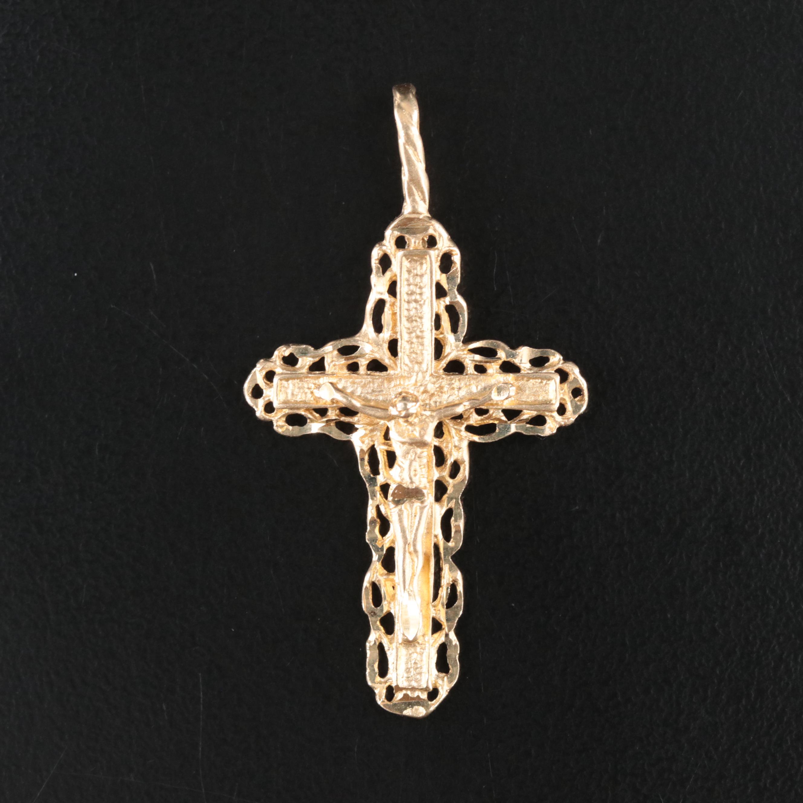14K Crucifix Pendant