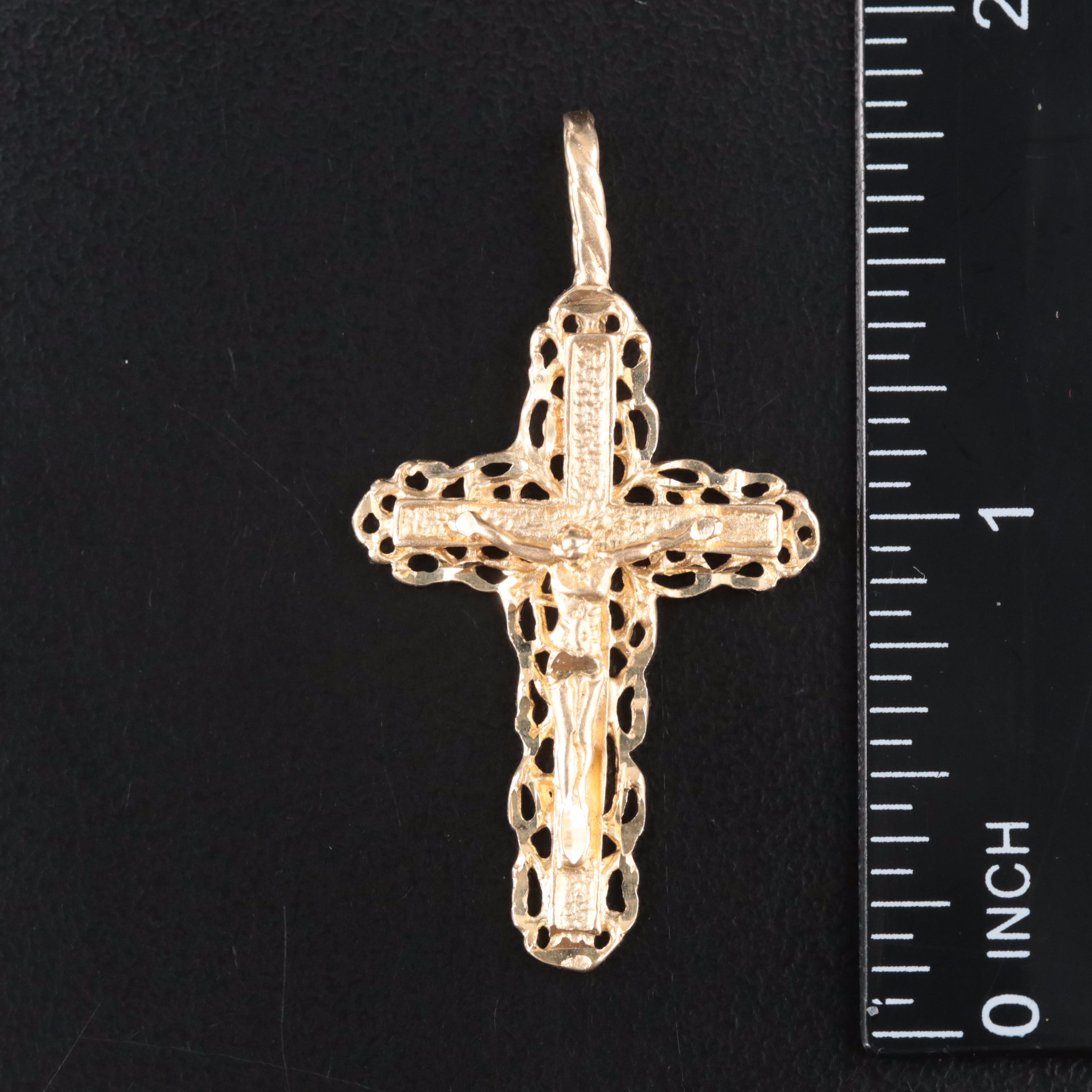 14K Crucifix Pendant