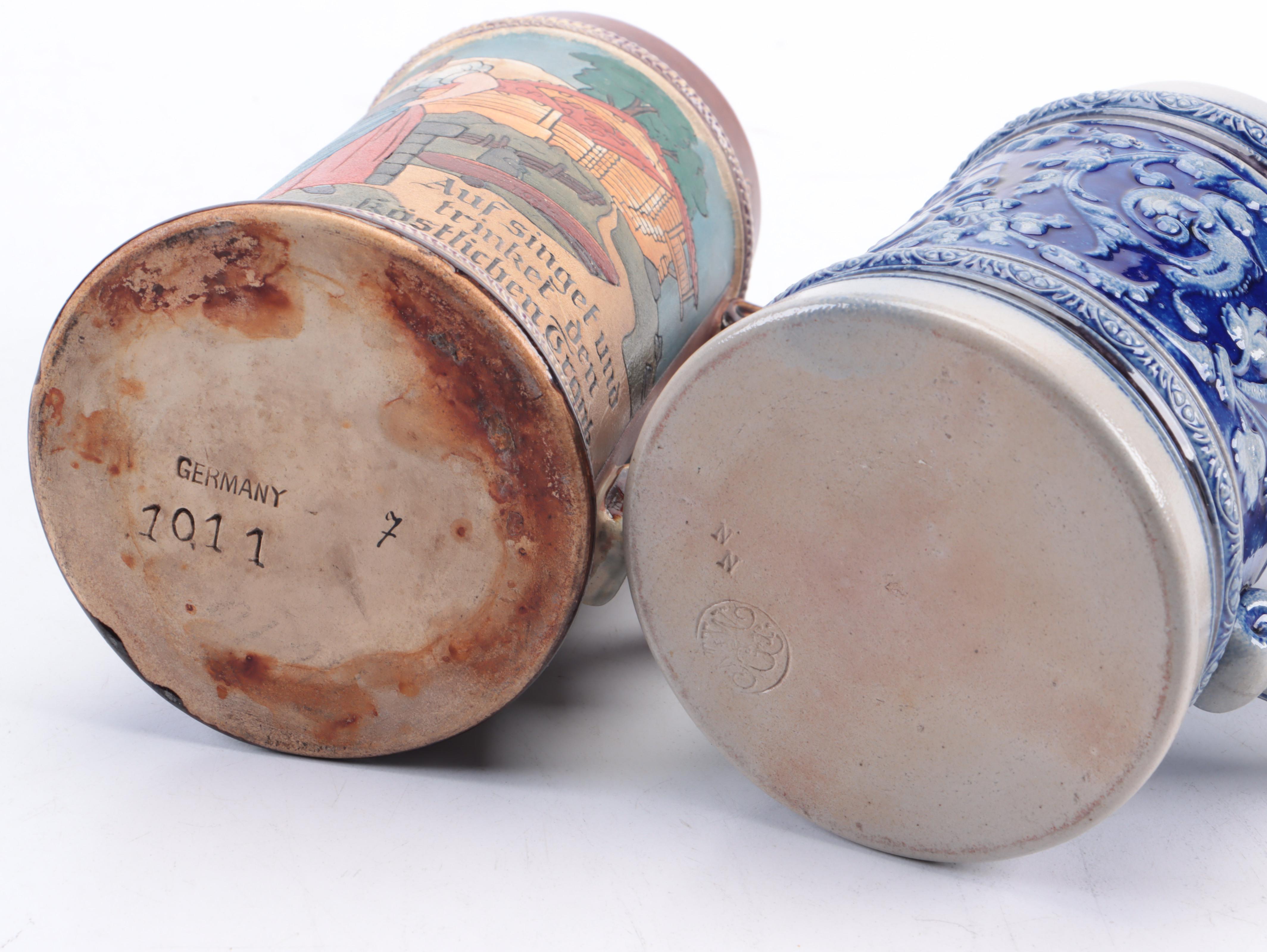 German Ceramic Beer Mugs and Steins