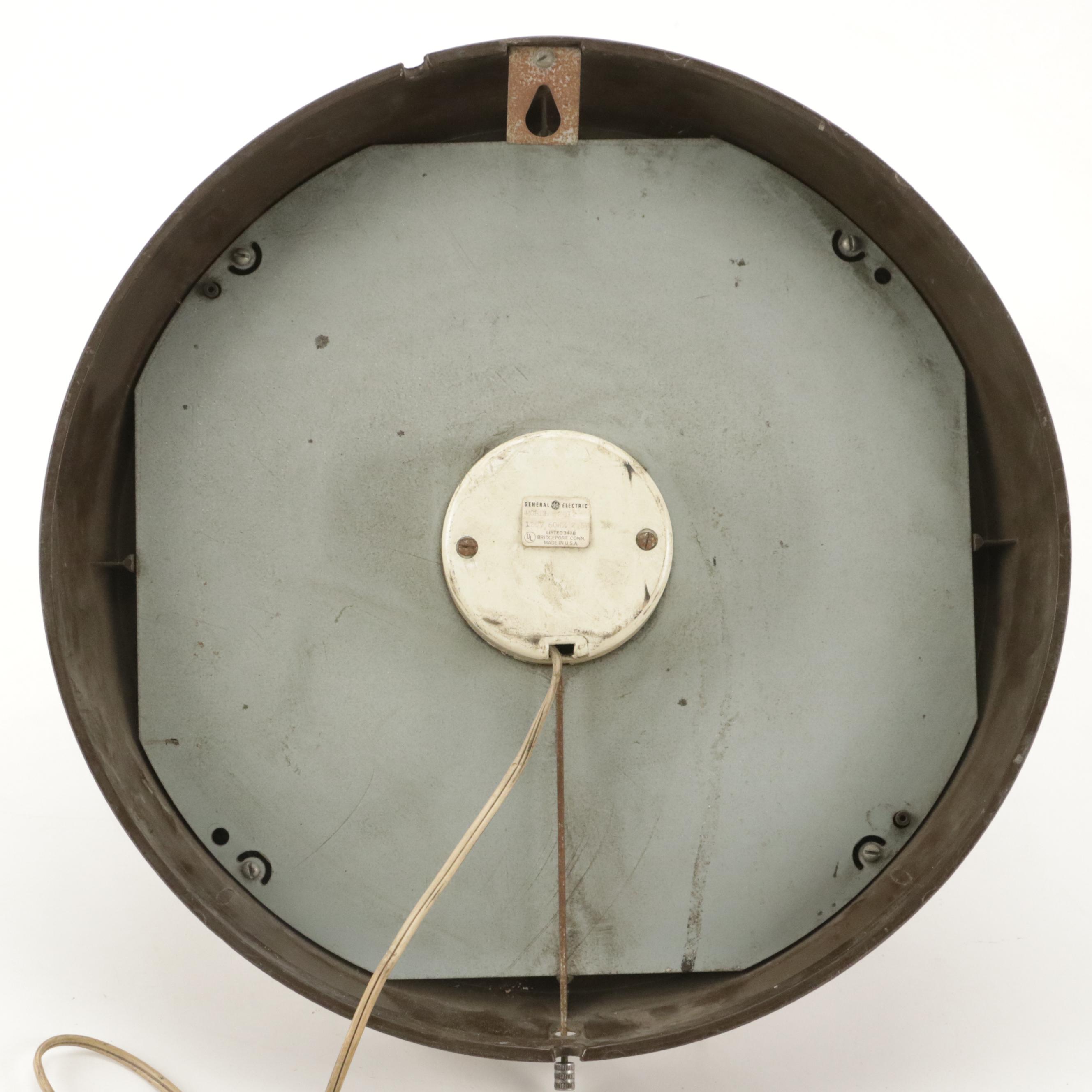 General Electric Electric Wall Clock, Mid to Late 20th Century