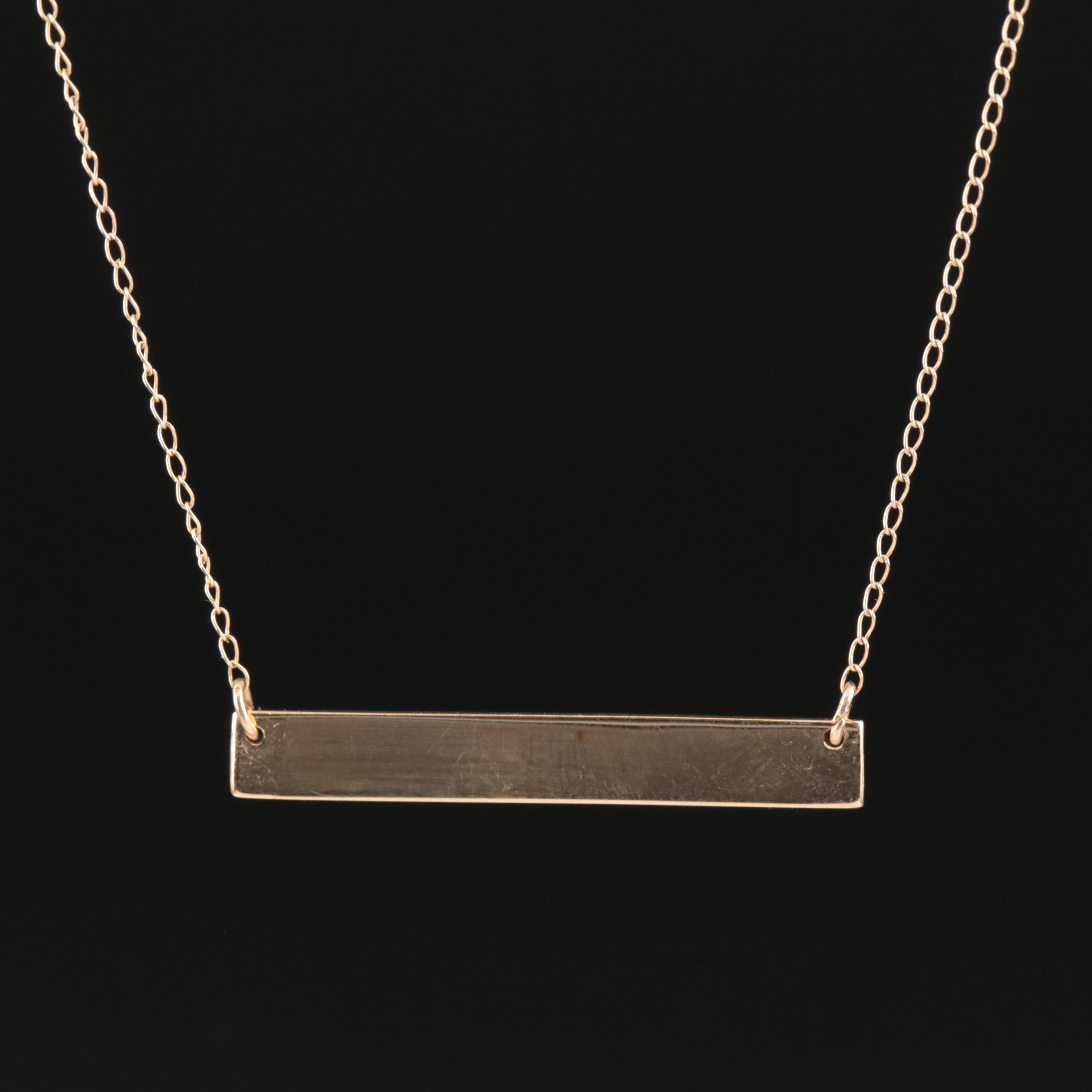 14K Bar Necklace