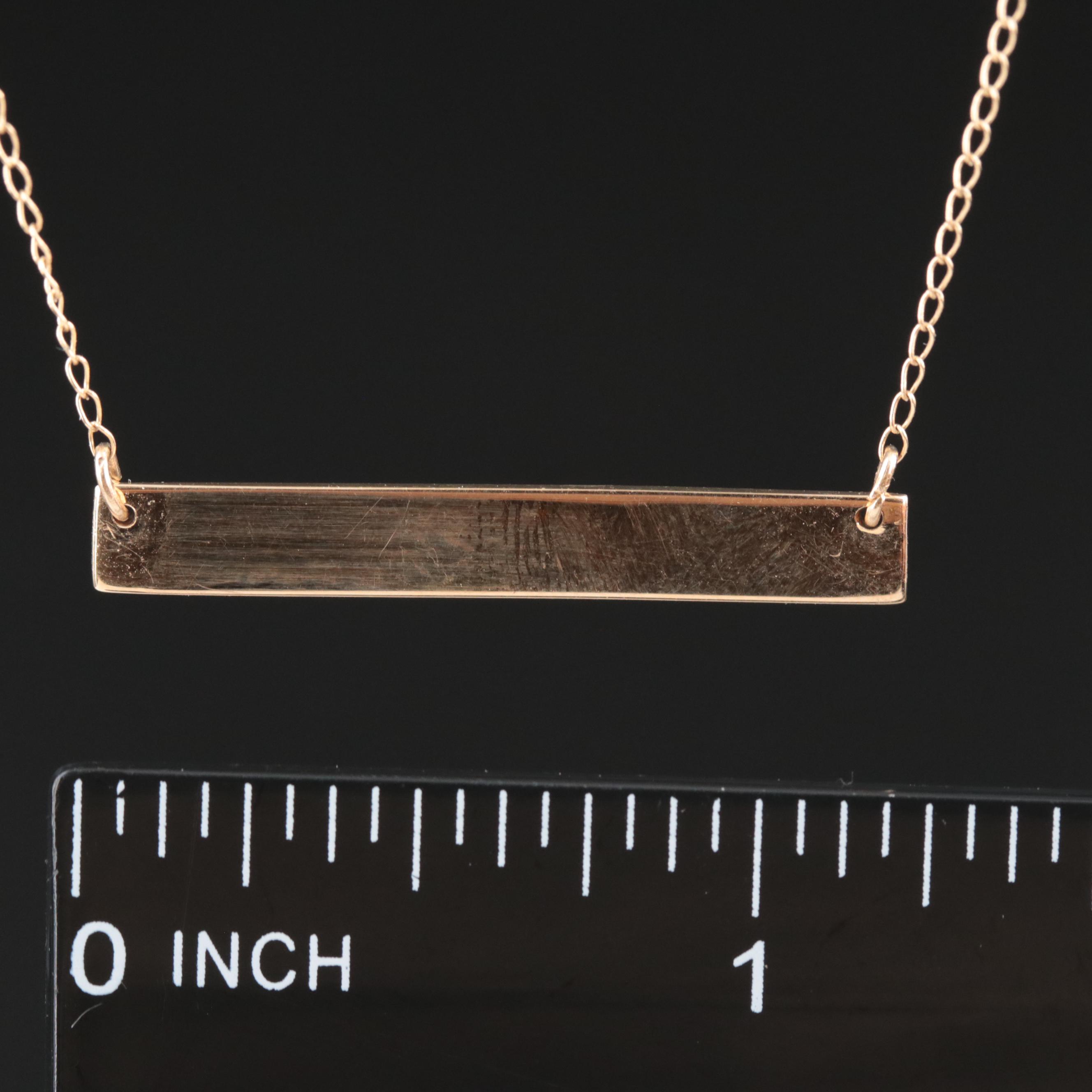 14K Bar Necklace