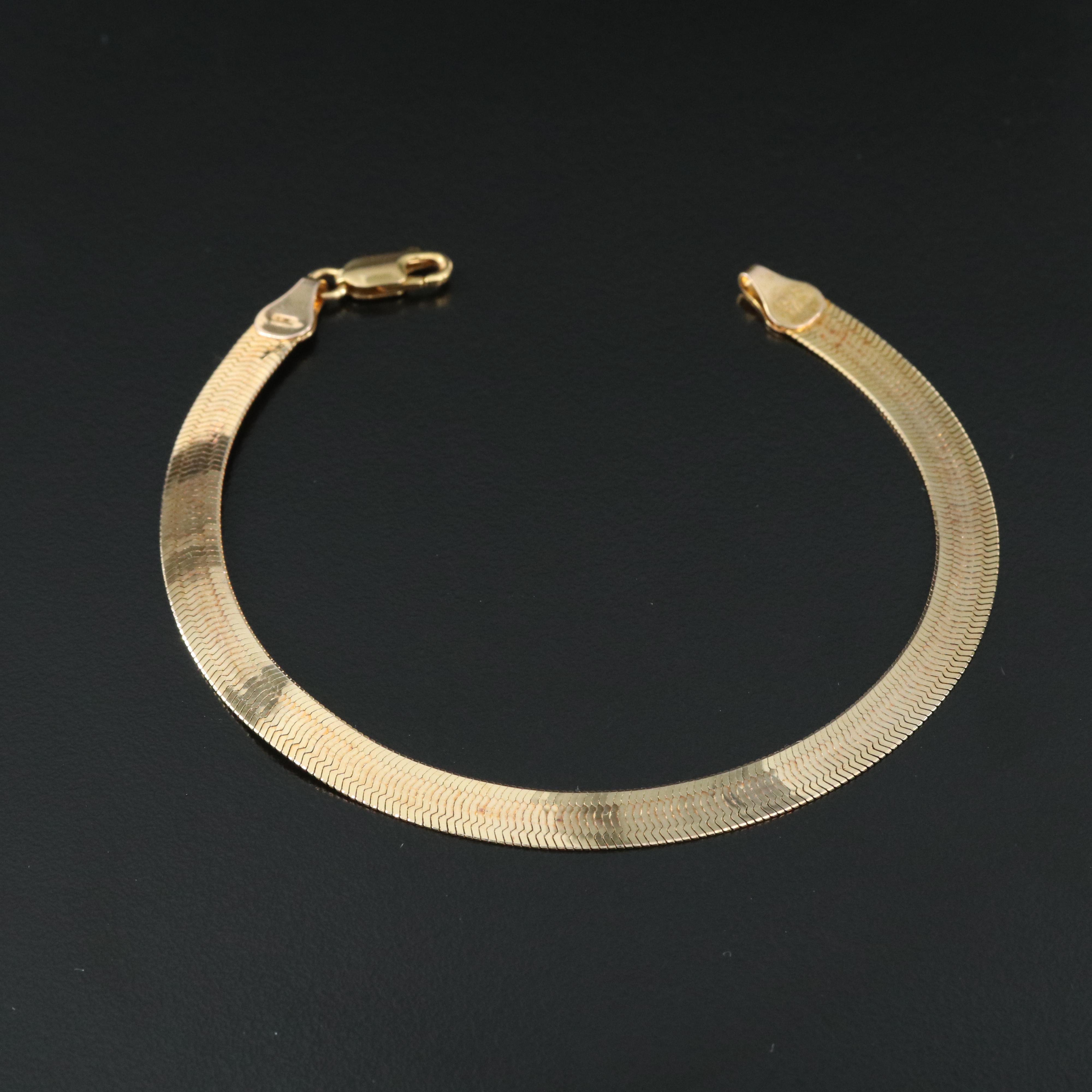 Italian 10K Herringbone Chain Bracelet