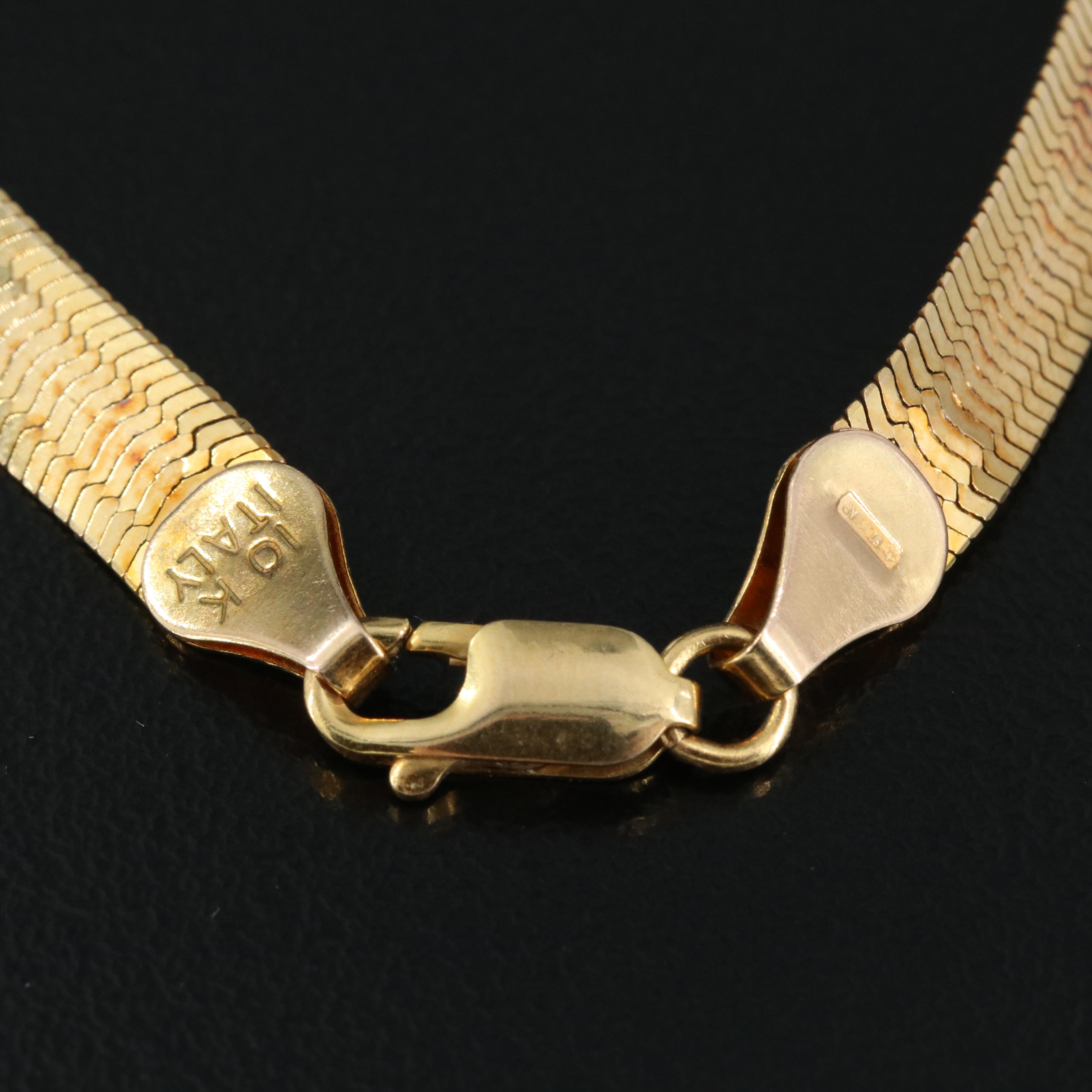 Italian 10K Herringbone Chain Bracelet