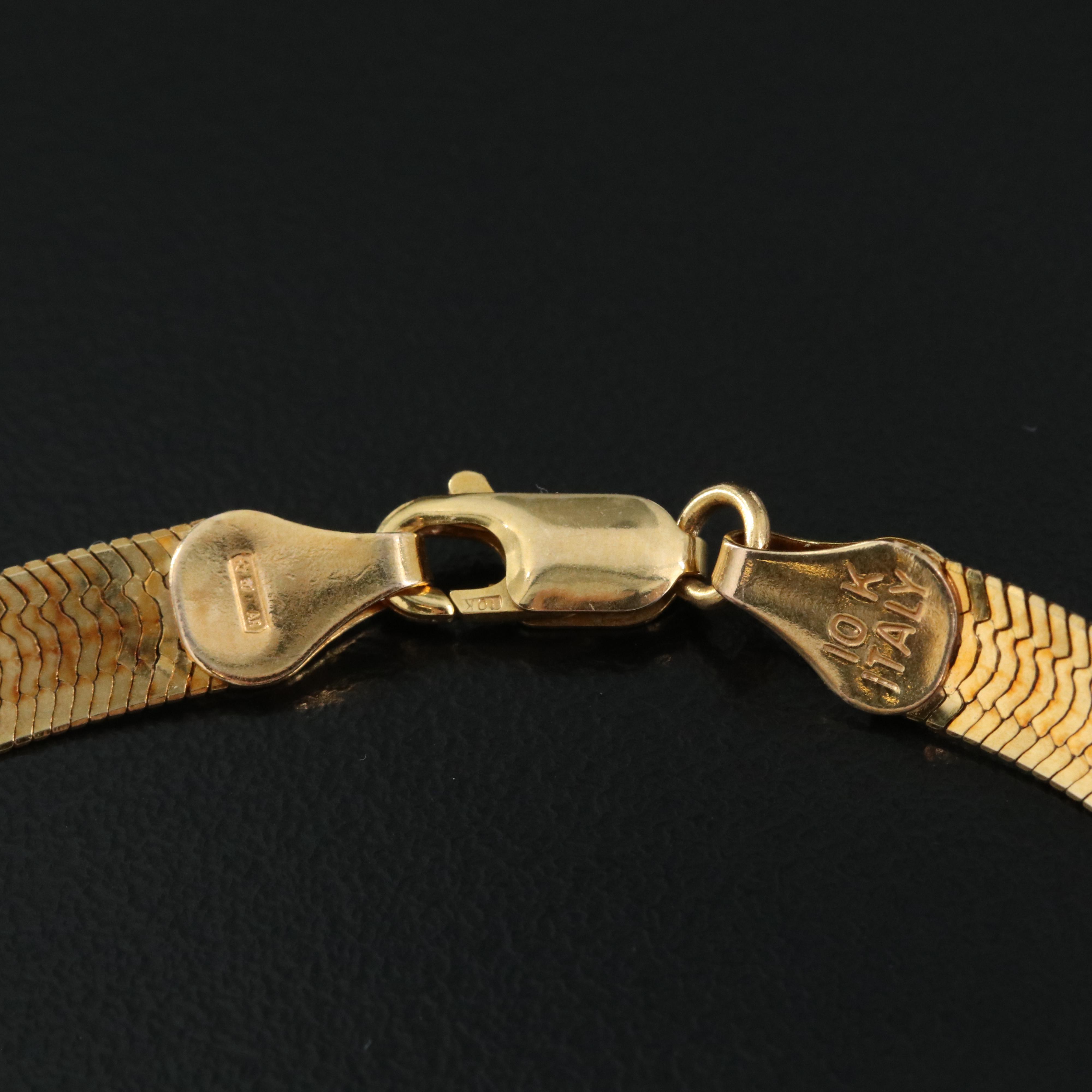 Italian 10K Herringbone Chain Bracelet
