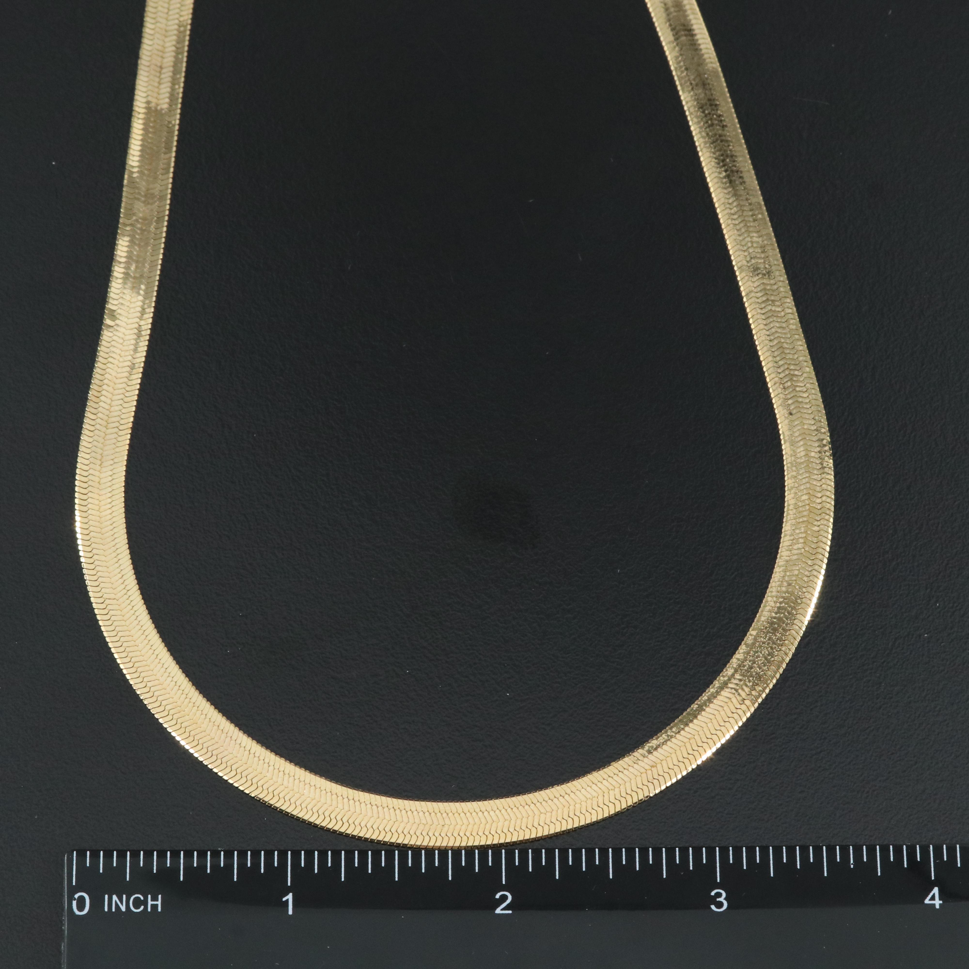 Italian 10K Herringbone Chain Necklace